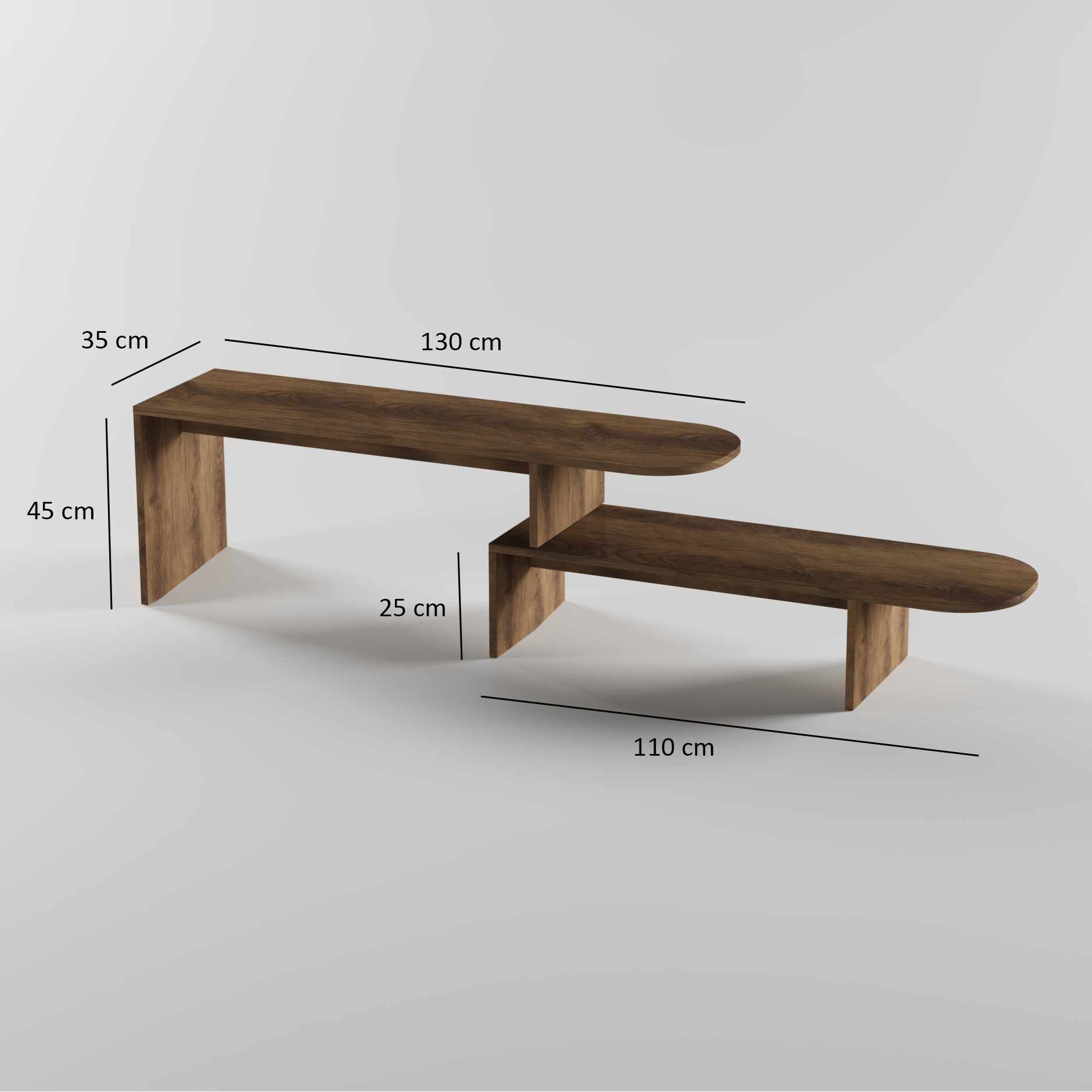 Puzzle Lowboard effetto noce marrone