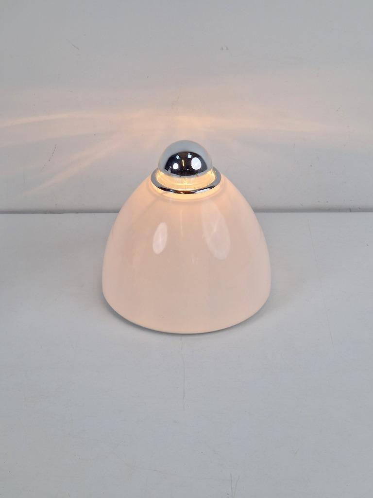 Vintage Kalias Wandleuchte Glas Metall Weiß