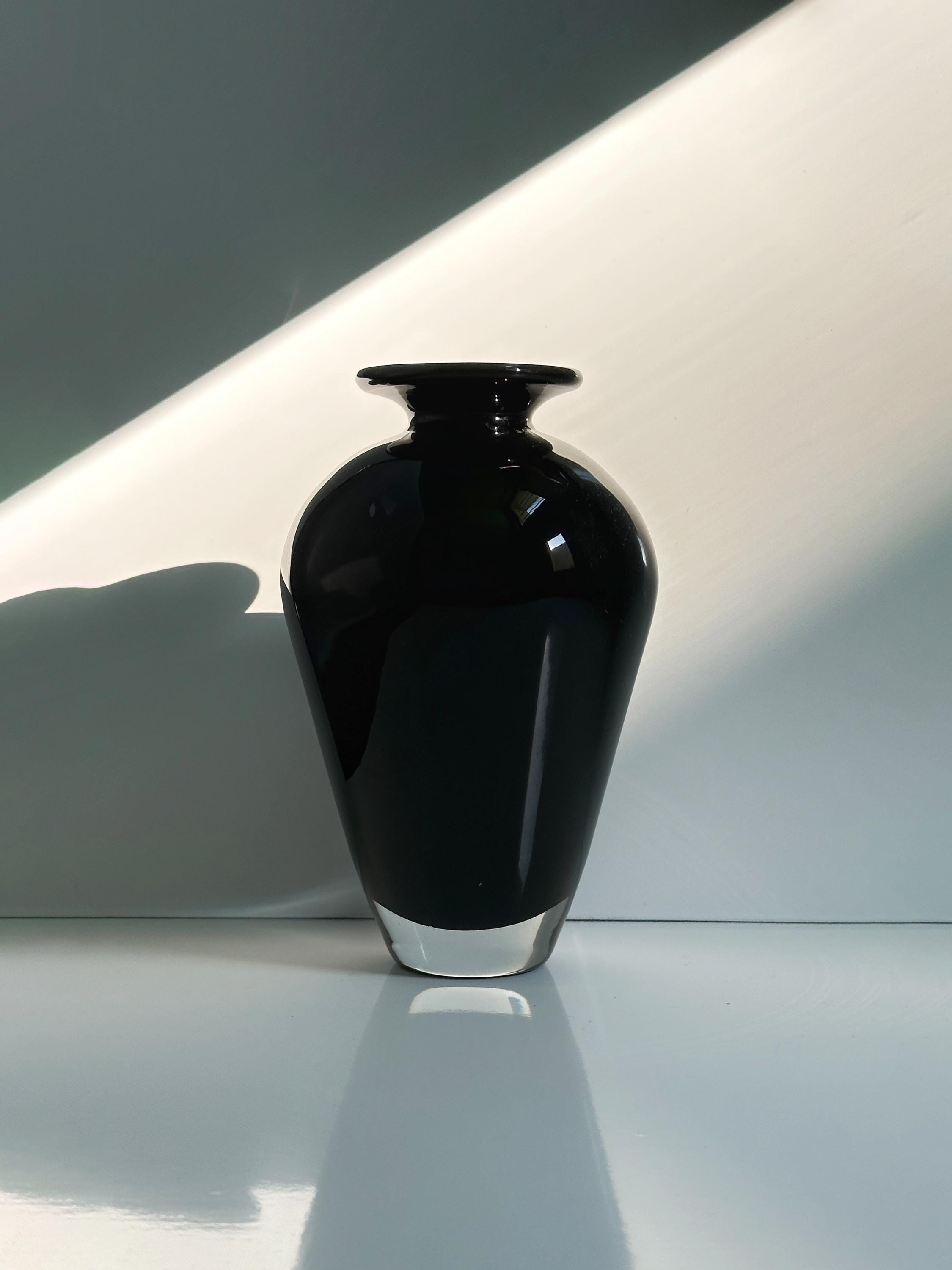 Vintage Vase Muranoglas Schwarz 1950er Jahre