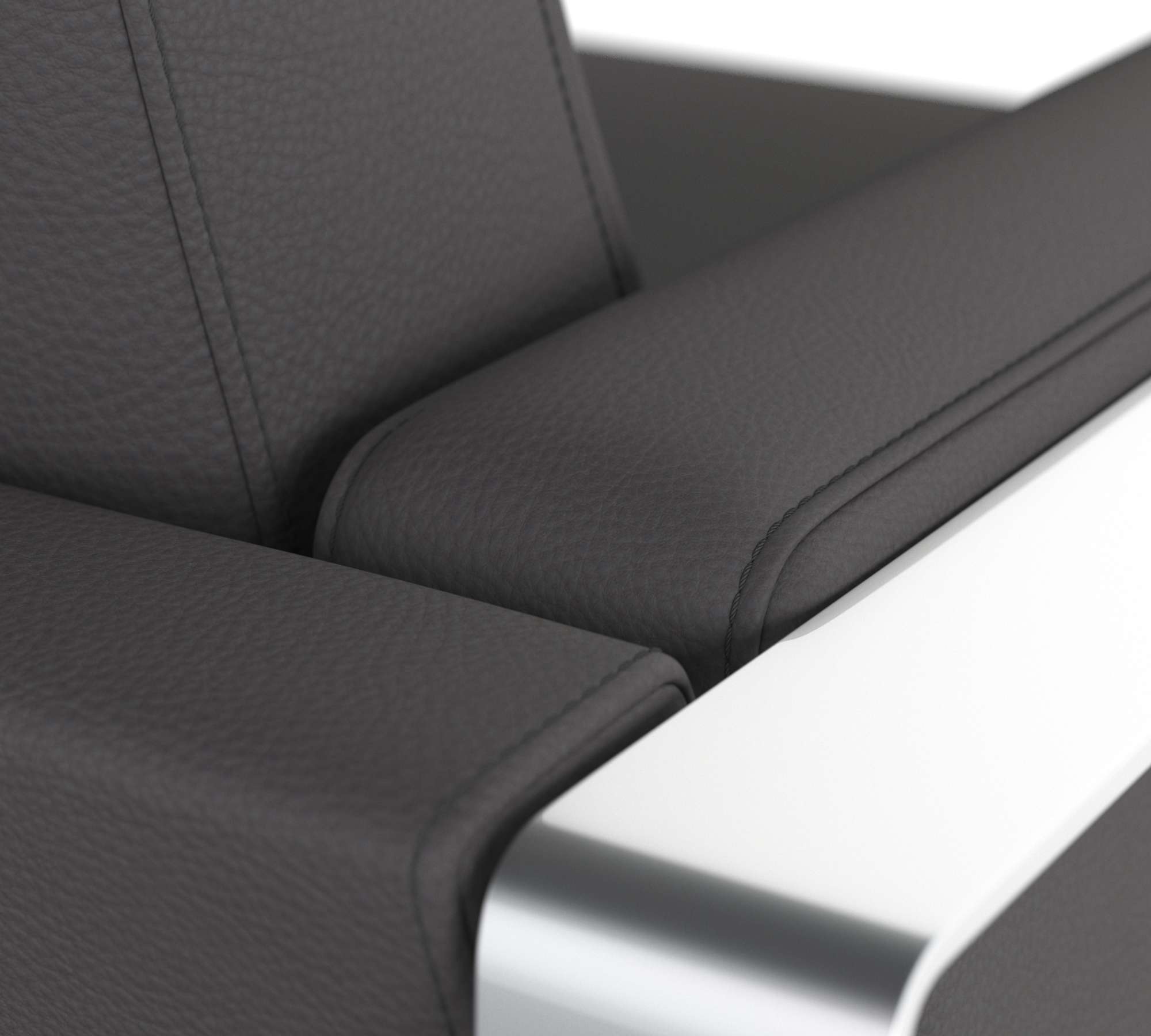 Frame Sofa 3-Sitzer Leder Grau