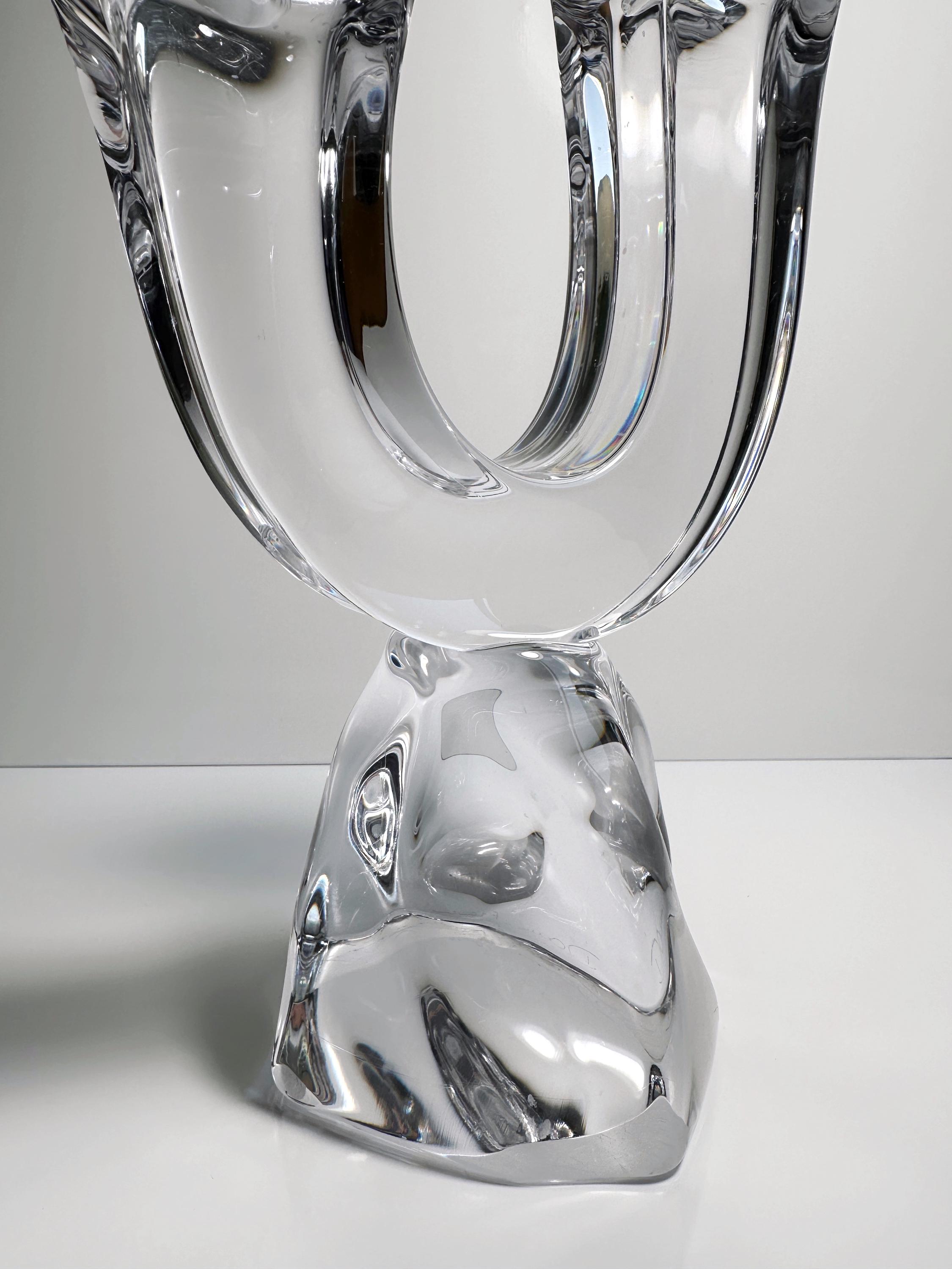 Vintage candle holder crystal France 1960s