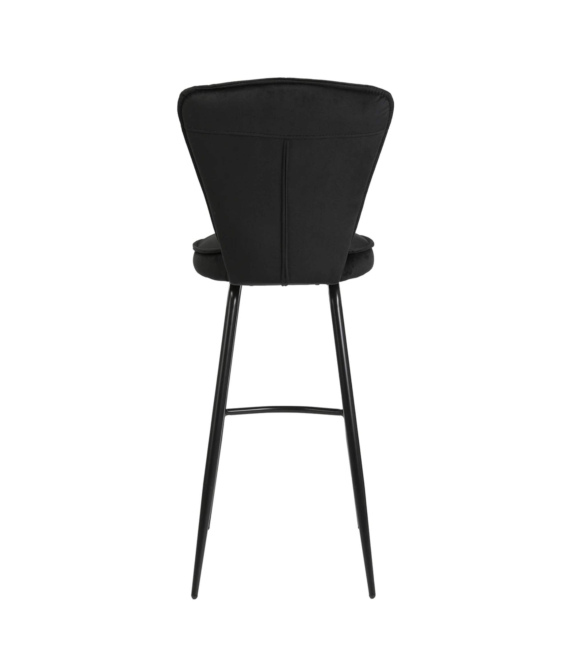 2x Barstuhl Metall Samt Schwarz