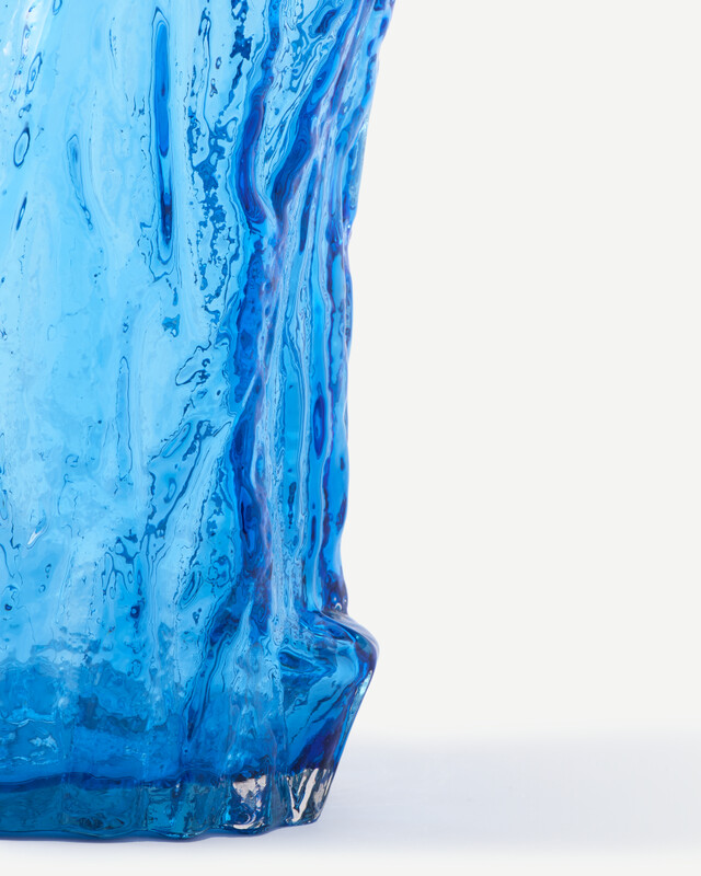 Baumstamm Vase Glas Blau