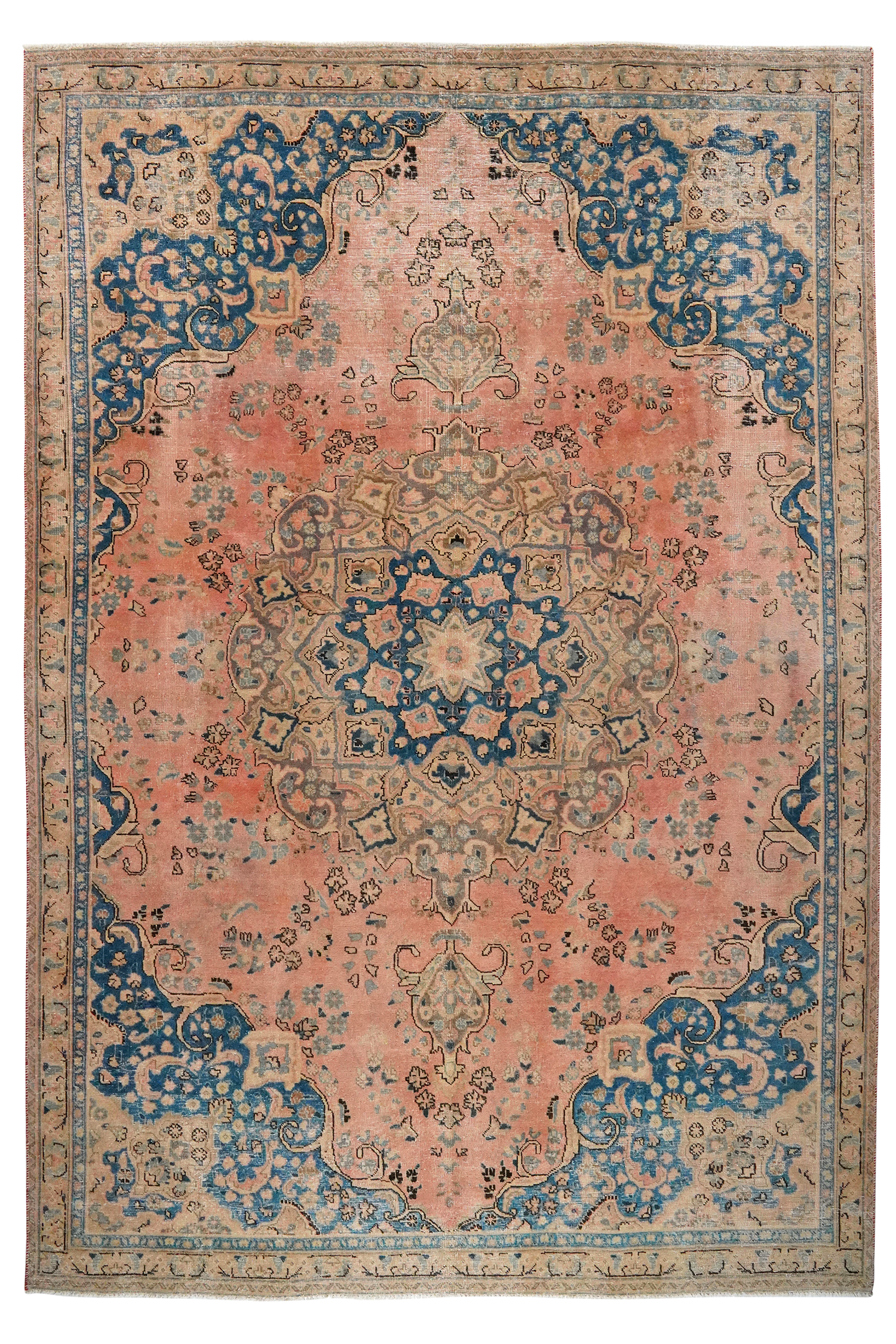 Vintage Teppich Wolle Mehrfarbig
