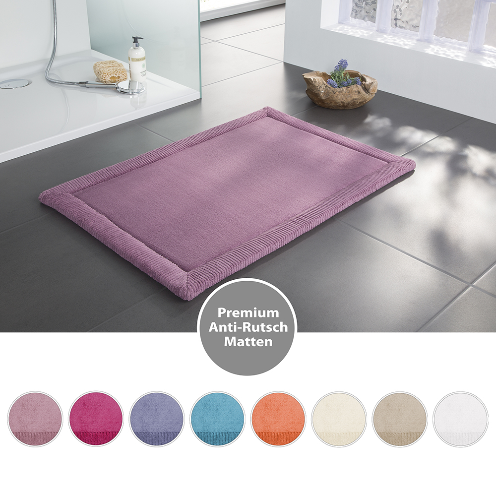 Rutschfeste Microfaser Badematte mit Memory Foam Orchidee