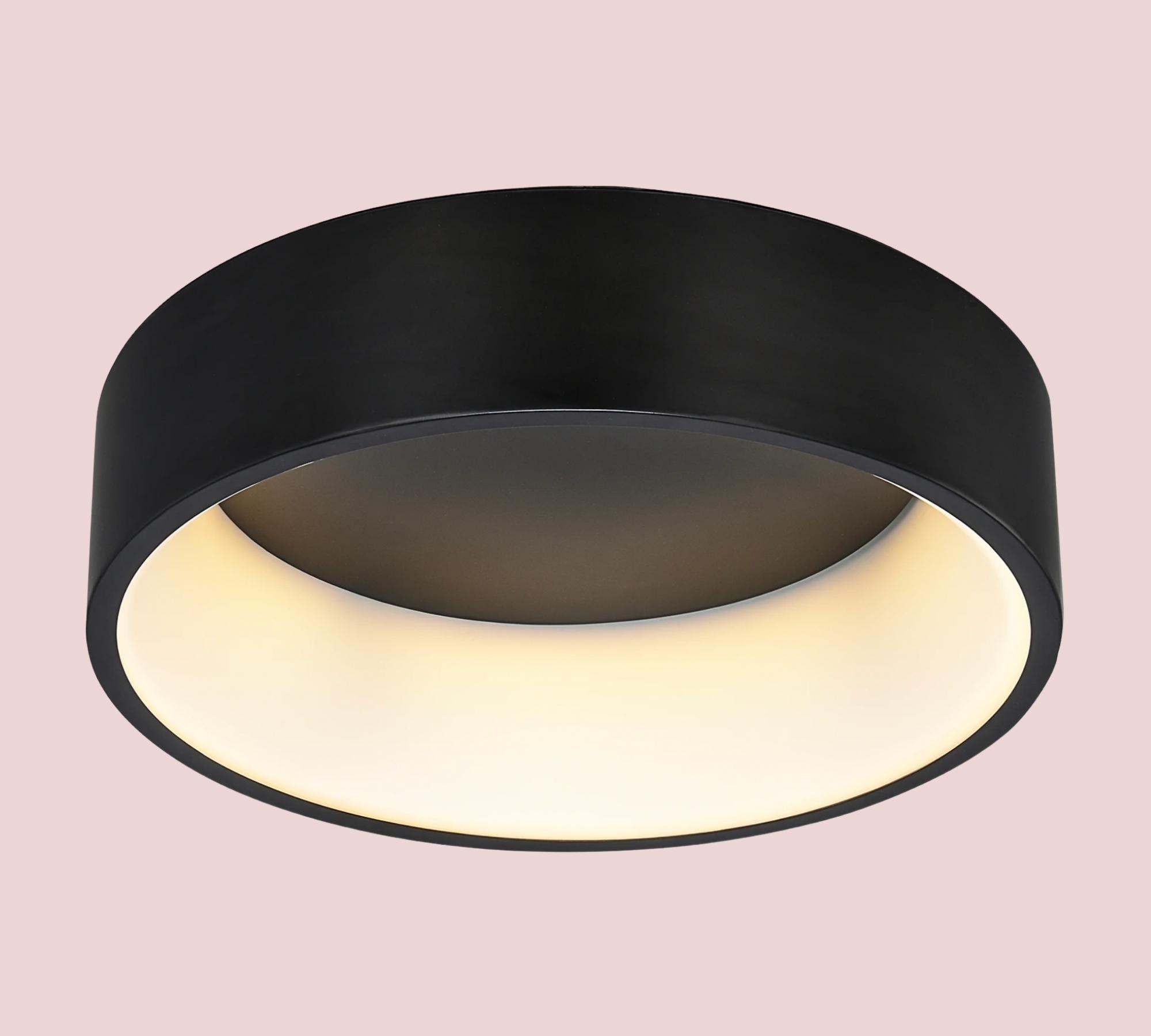 Puristische LED-Deckenleuchte Schwarz