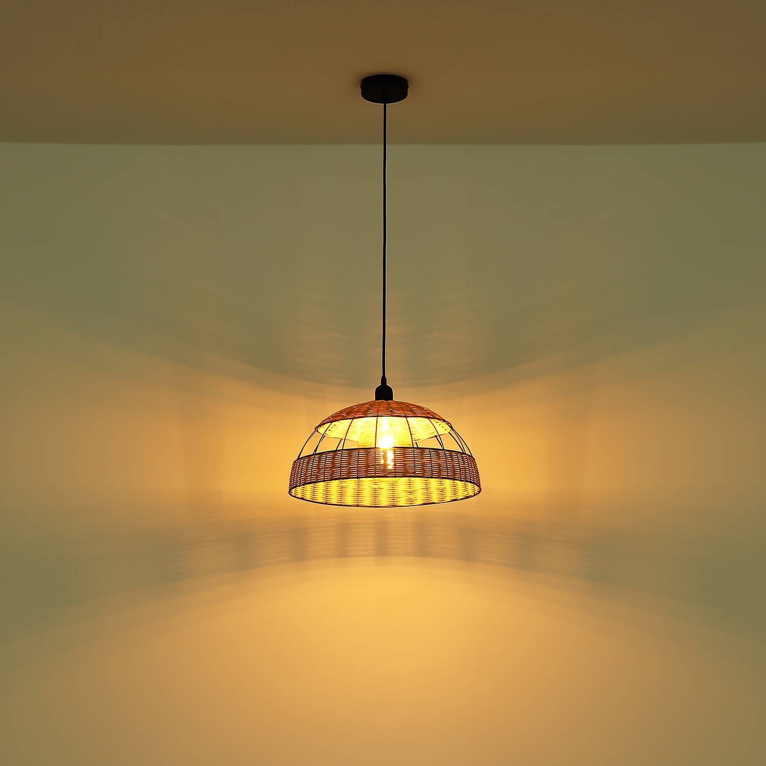Pendant lamp Spot Rattan Iron