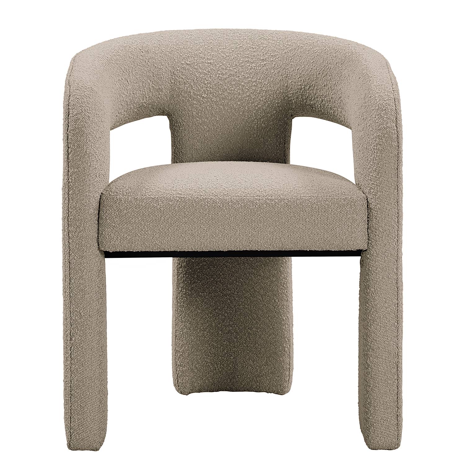 Armlehnenstuhl VALNES Bouclé Stoff Panju Taupe