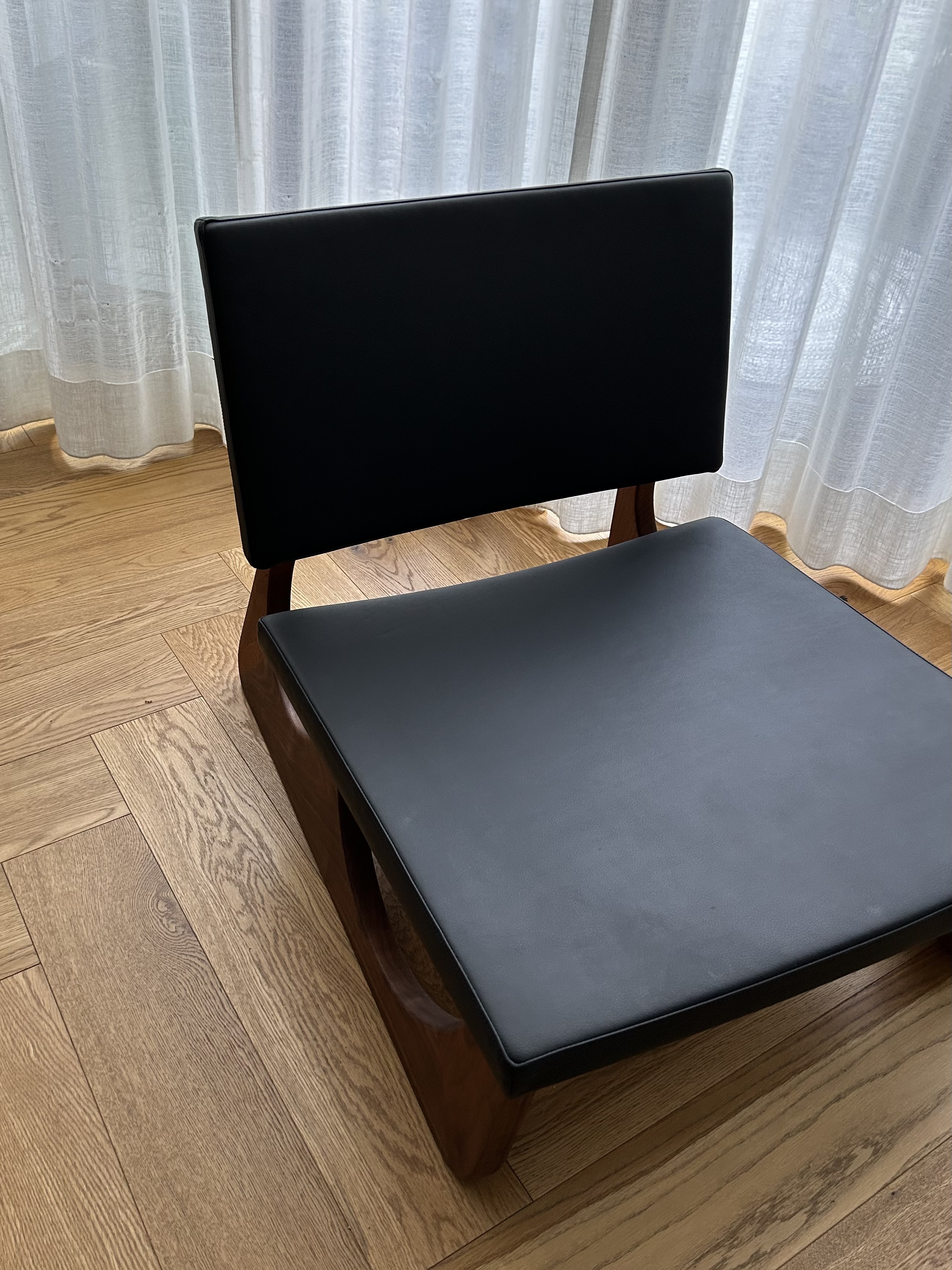 Sledge Lounge Sessel Leder Holz Schwarz