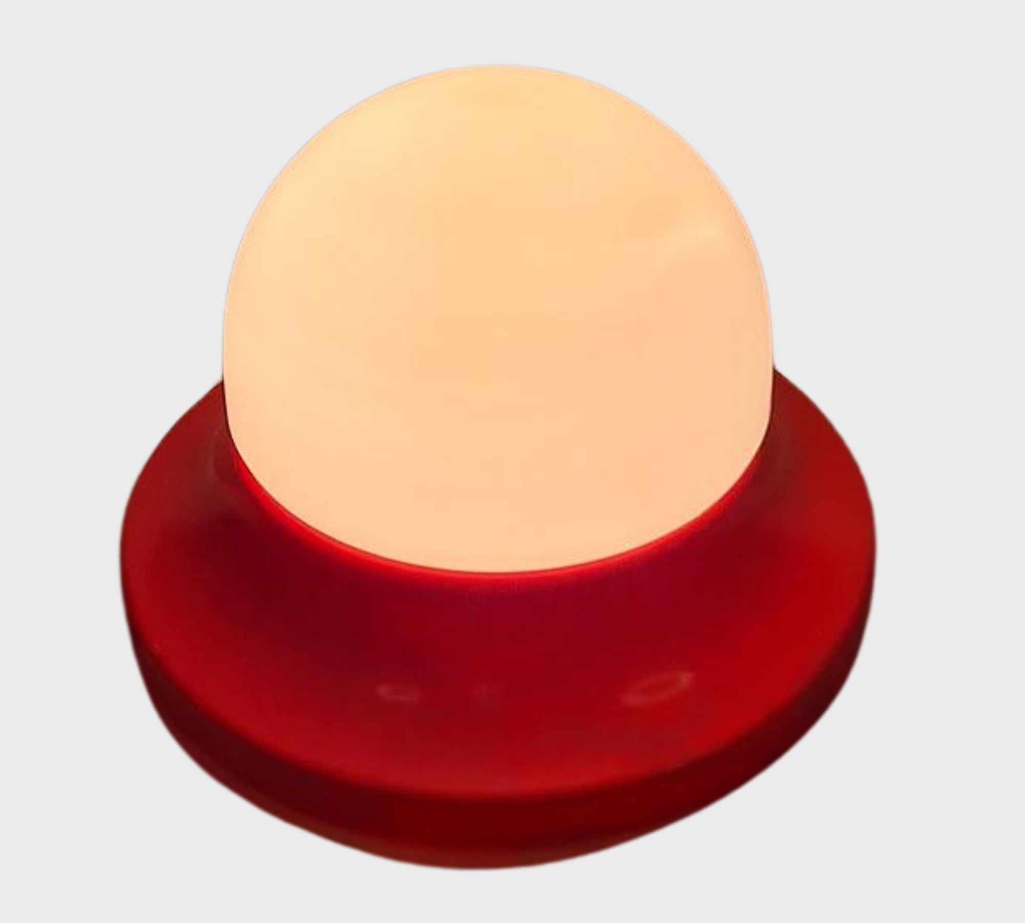 Vintage Deckenleuchte Glas Kunststoff Rot