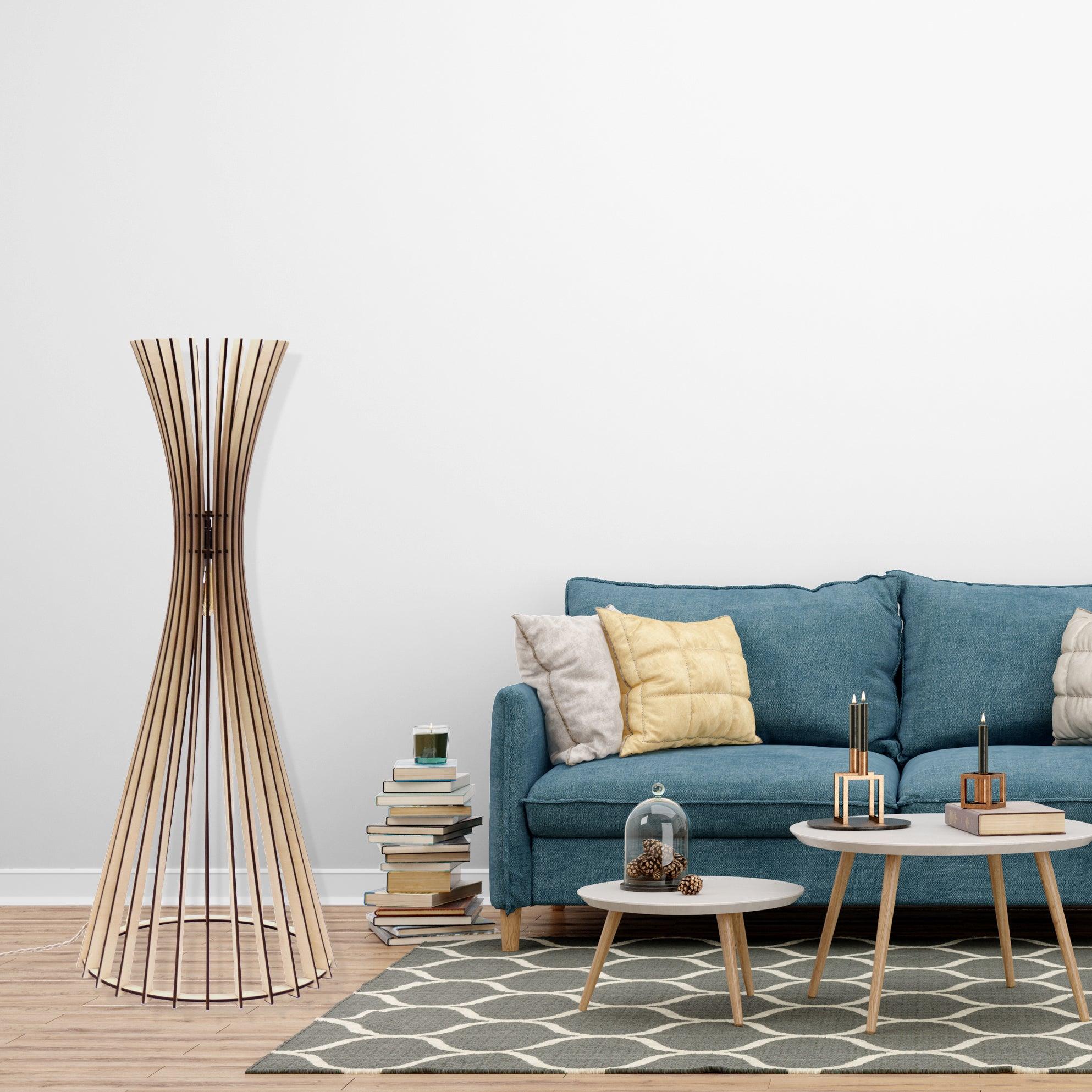 TIPI Stehlampe Holz Weiß 48cm