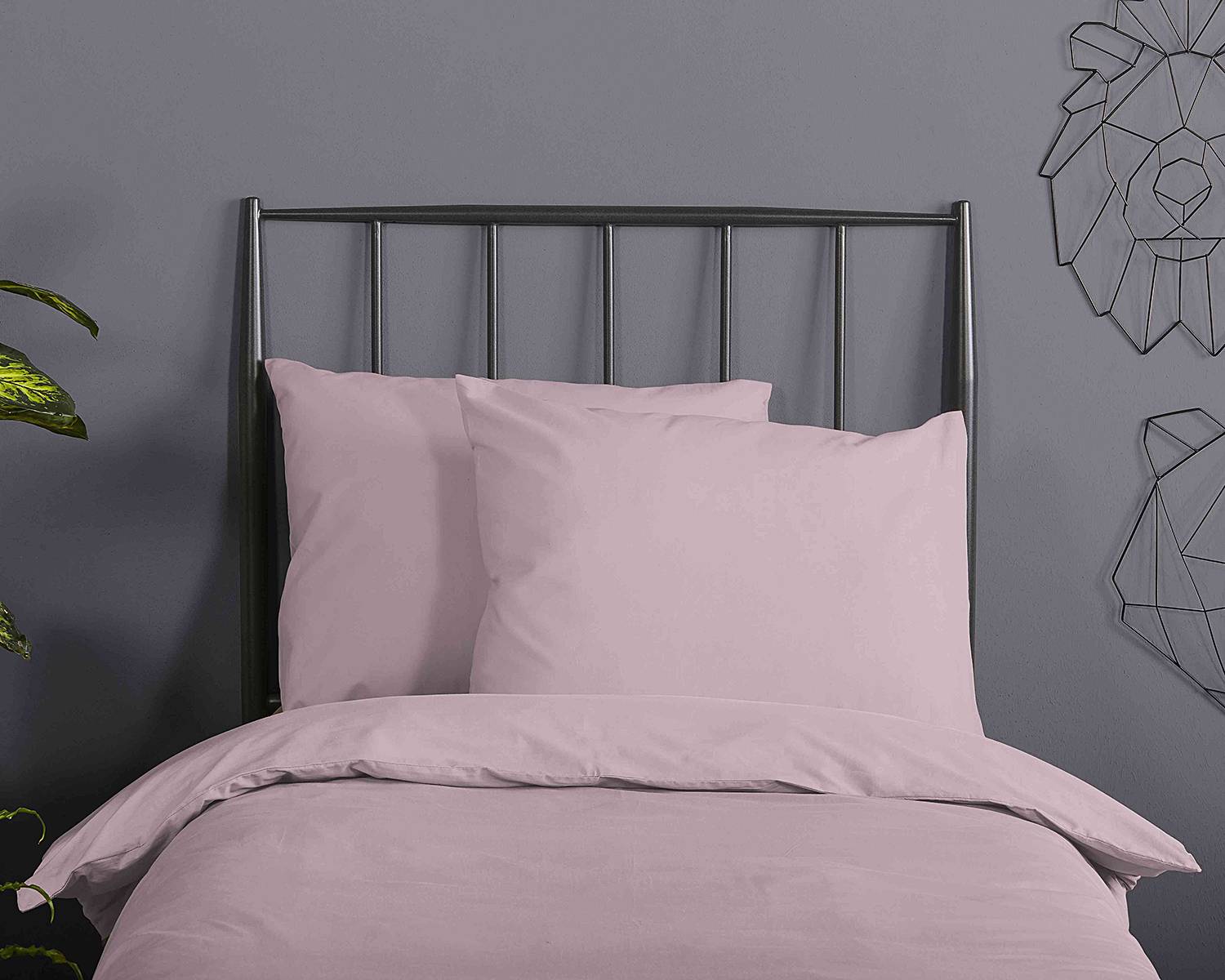 Renforce Bettwäsche mit Kissen Baumwolle Pink 140 x 200/220 cm