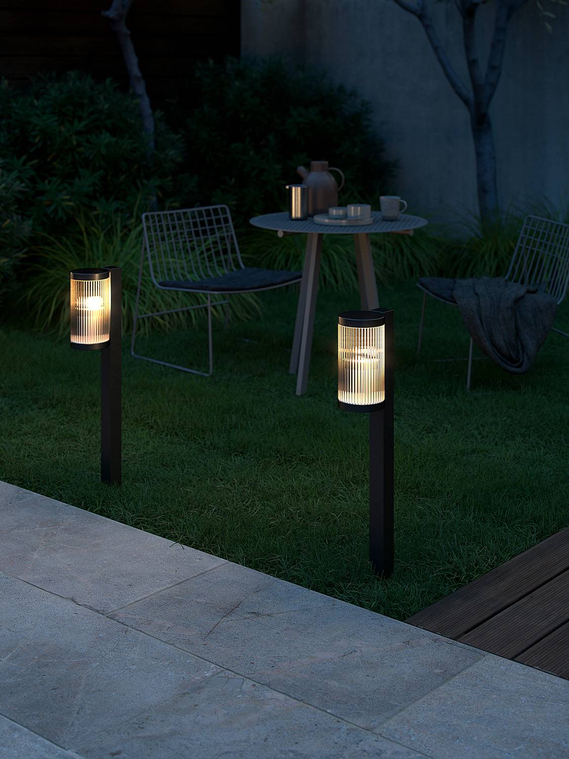 Wegeleuchte Coupar Aluminium PVC Schwarz