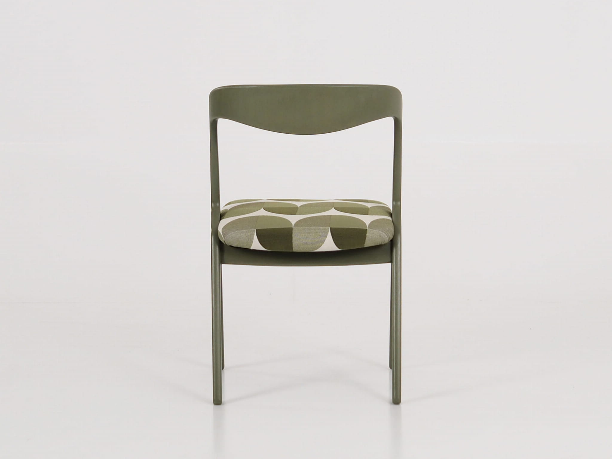 Vintage Chair Wood Fabric Green 1970s