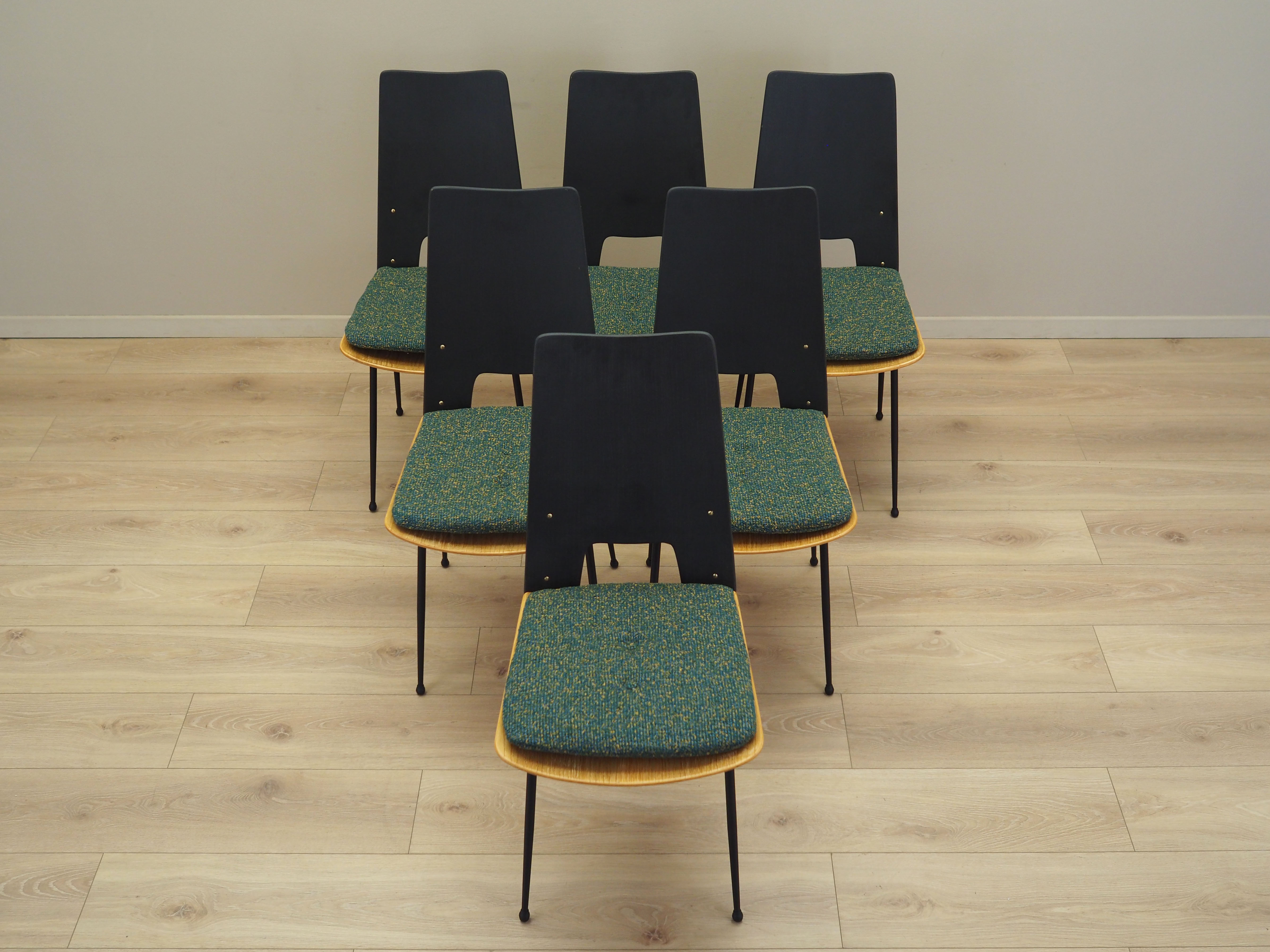 6x Carlo Ratti Dining Chair Green 1950s