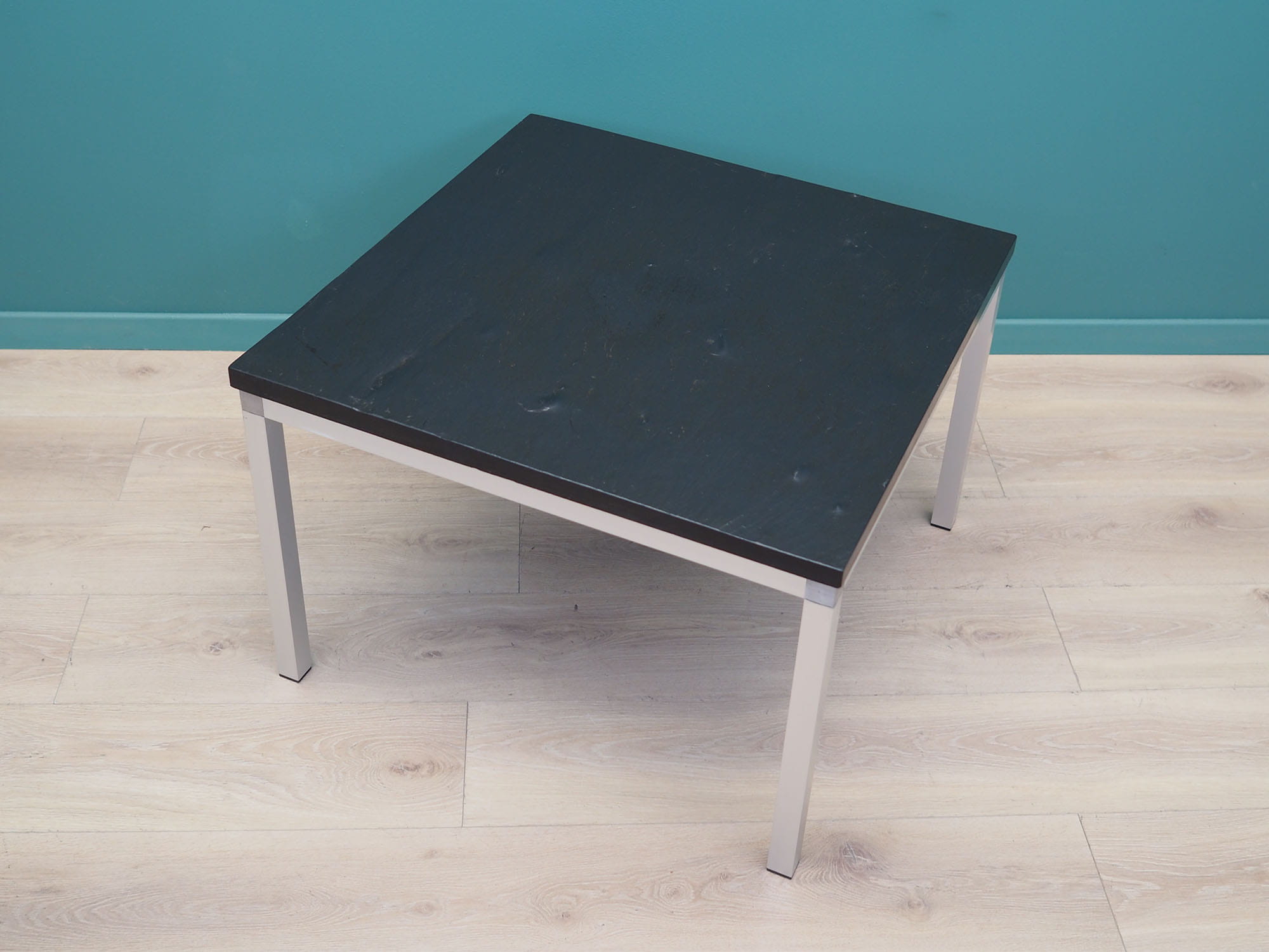 Vintage Side Table Slate Metal Black 1970s