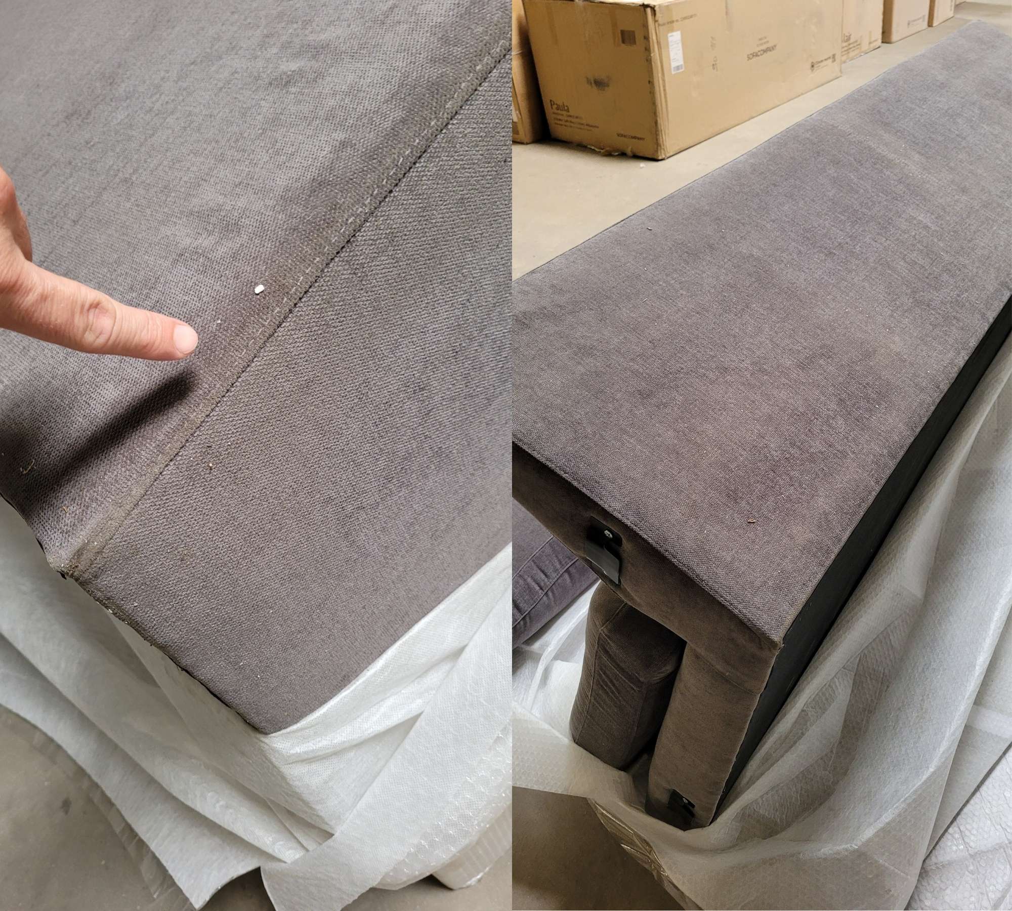 Großes Astha Sofa Récamiere Rechts Danny Steel Grey