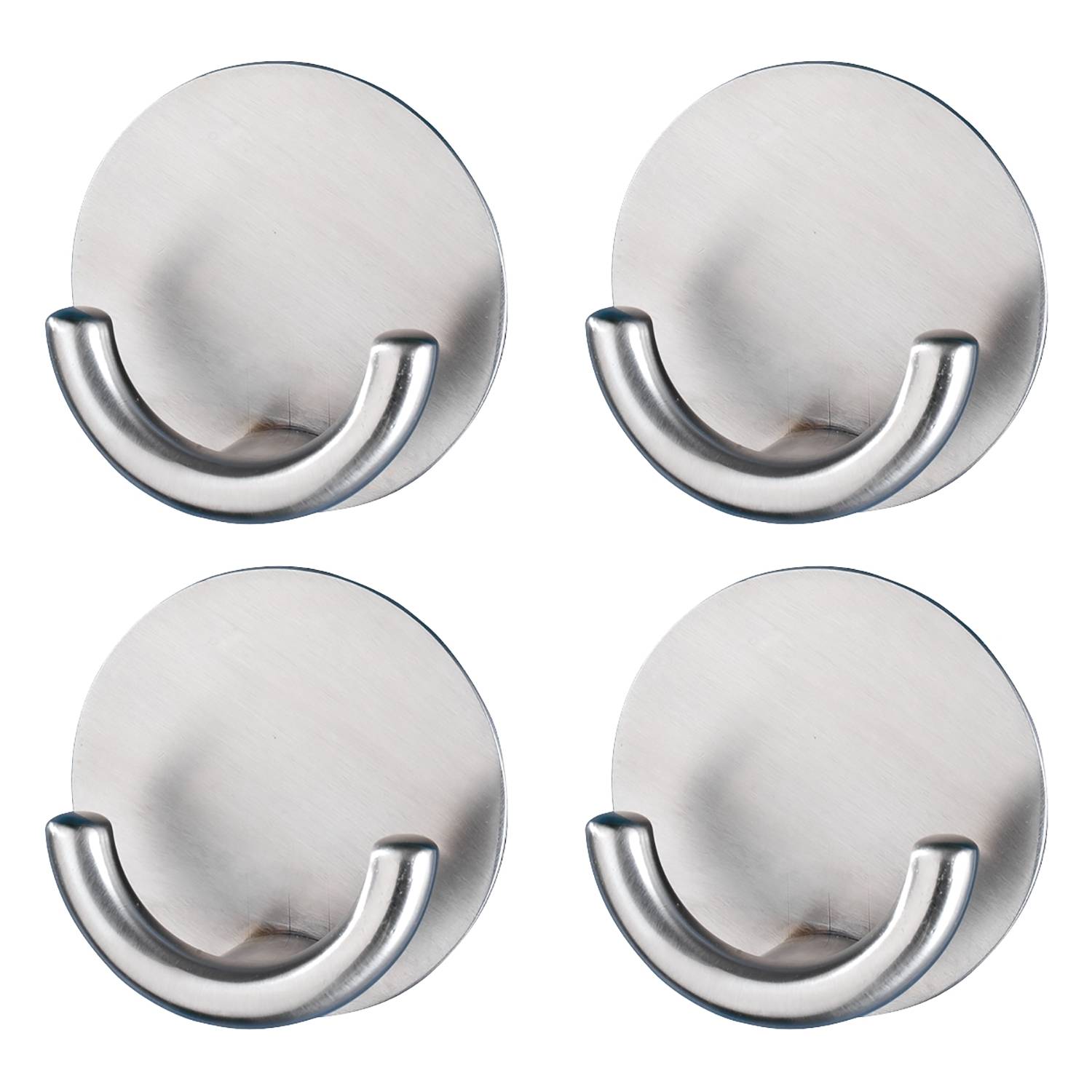 4x Wandhaken Rondo Edelstahl Silber