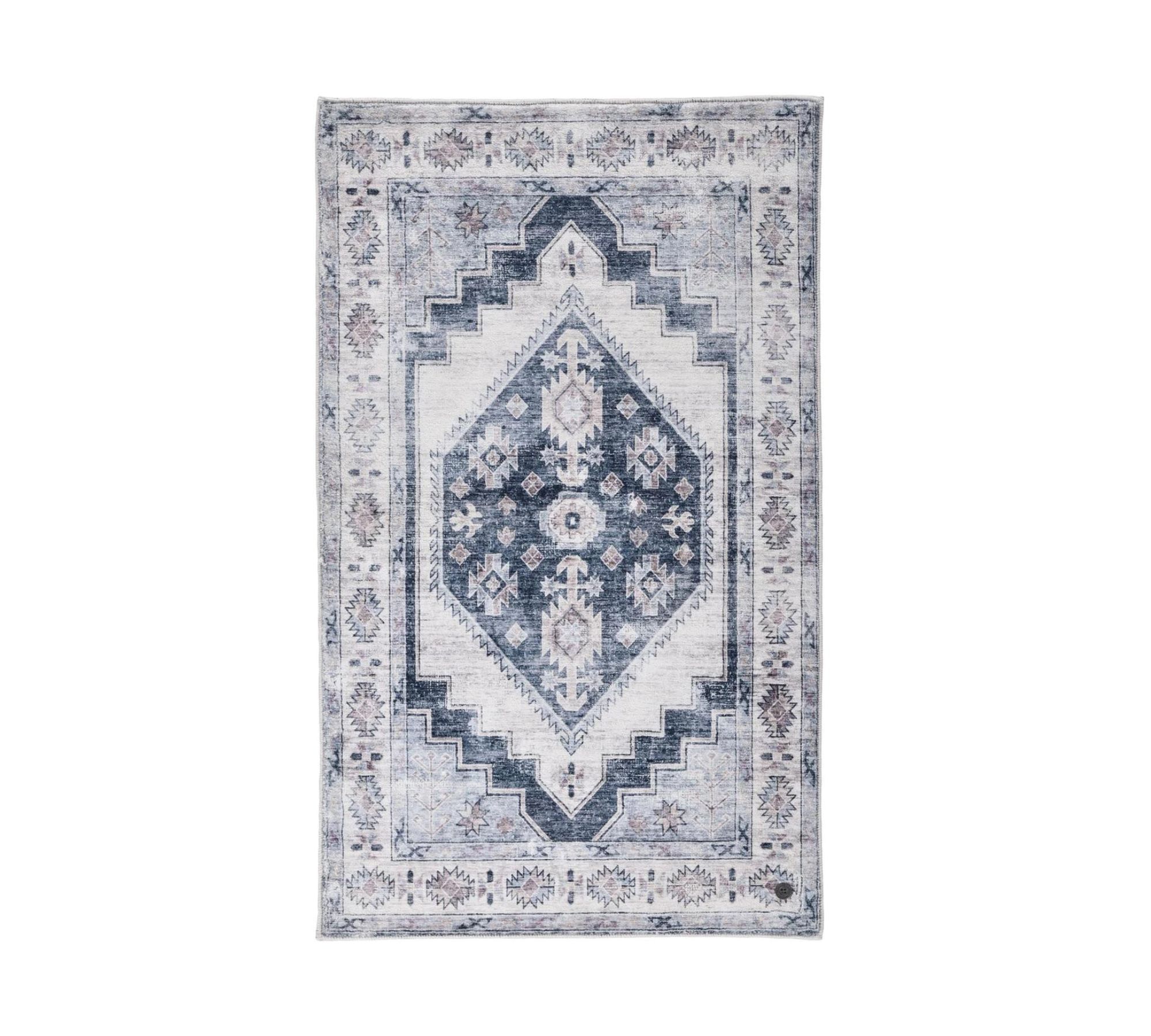 Badteppich Textil Grau Gemustert 70 x 120 cm