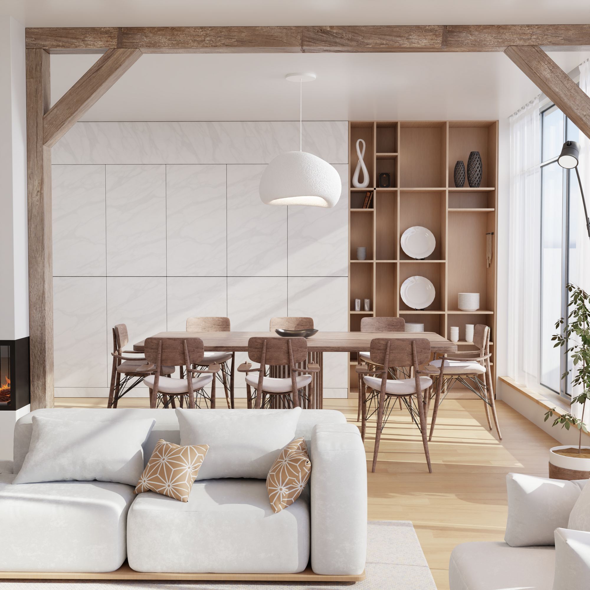 1-Flammig Wabi Sabi Kurai Pendelleuchte Weiß