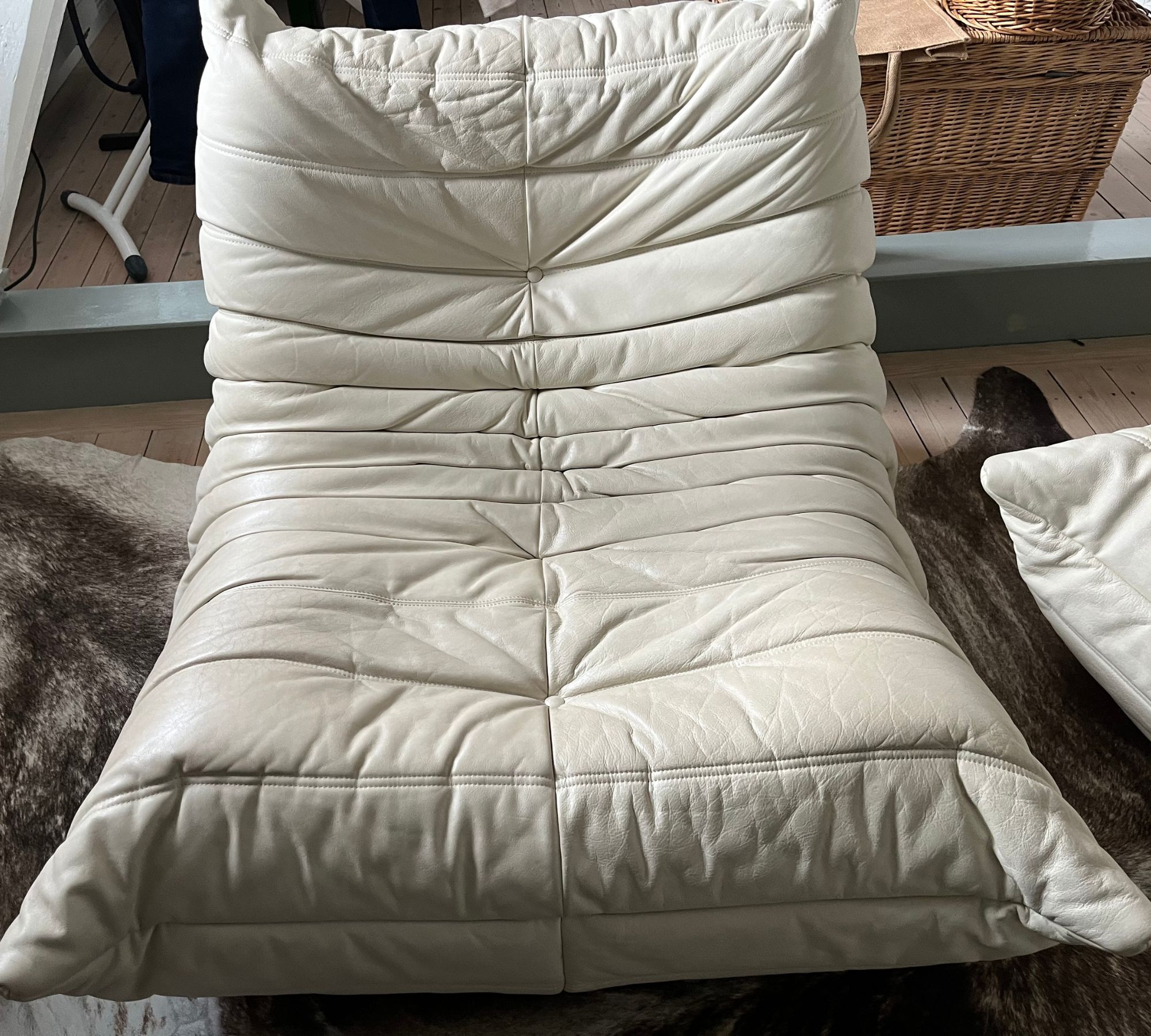 Togo Sofa 2-Sitzer & Sessel Leder Diva Blanc