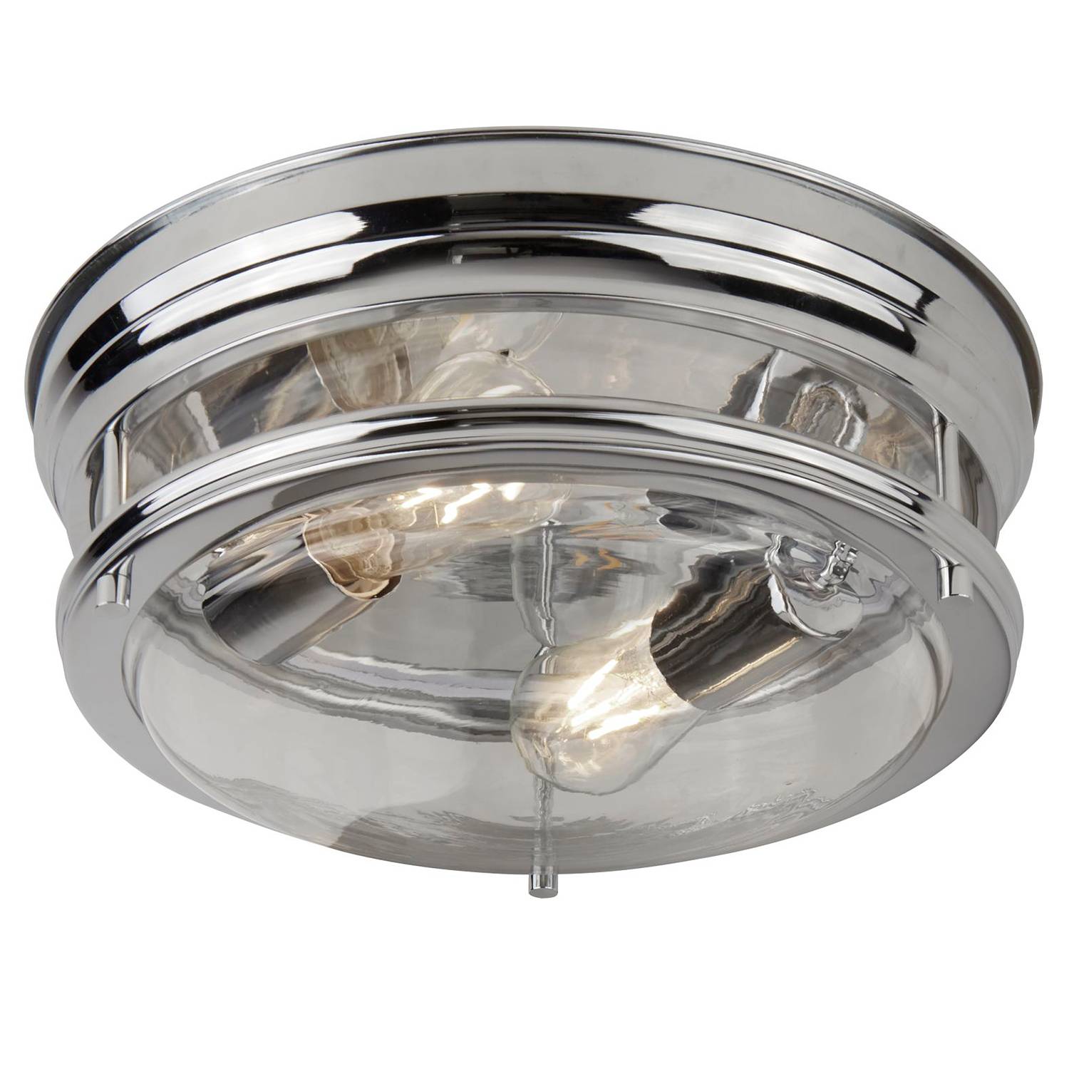 2-Flammig Deckenleuchte Edinburgh III Klarglas Stahl