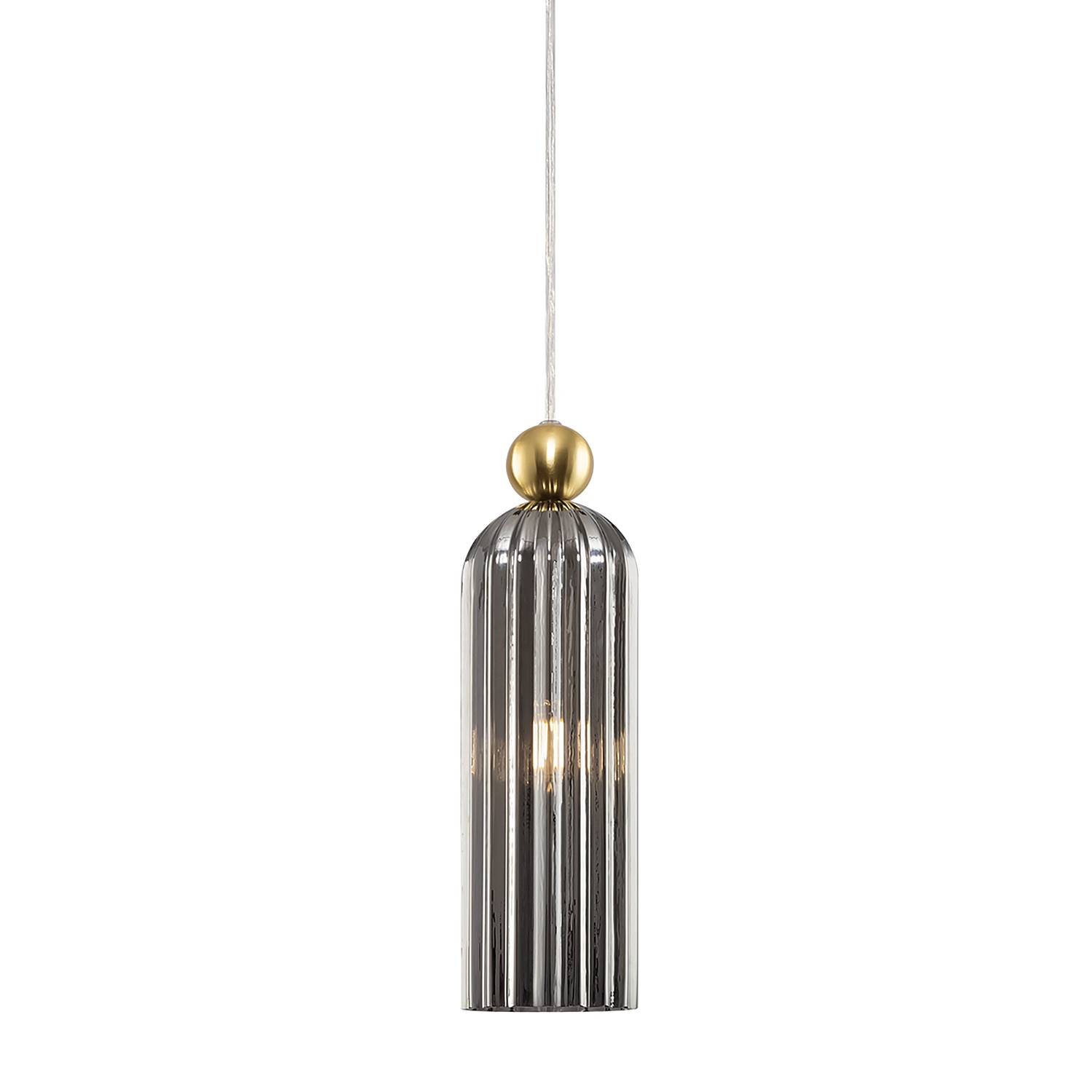 Antic Pendelleuchte Rauchglas Metall 1-flammig