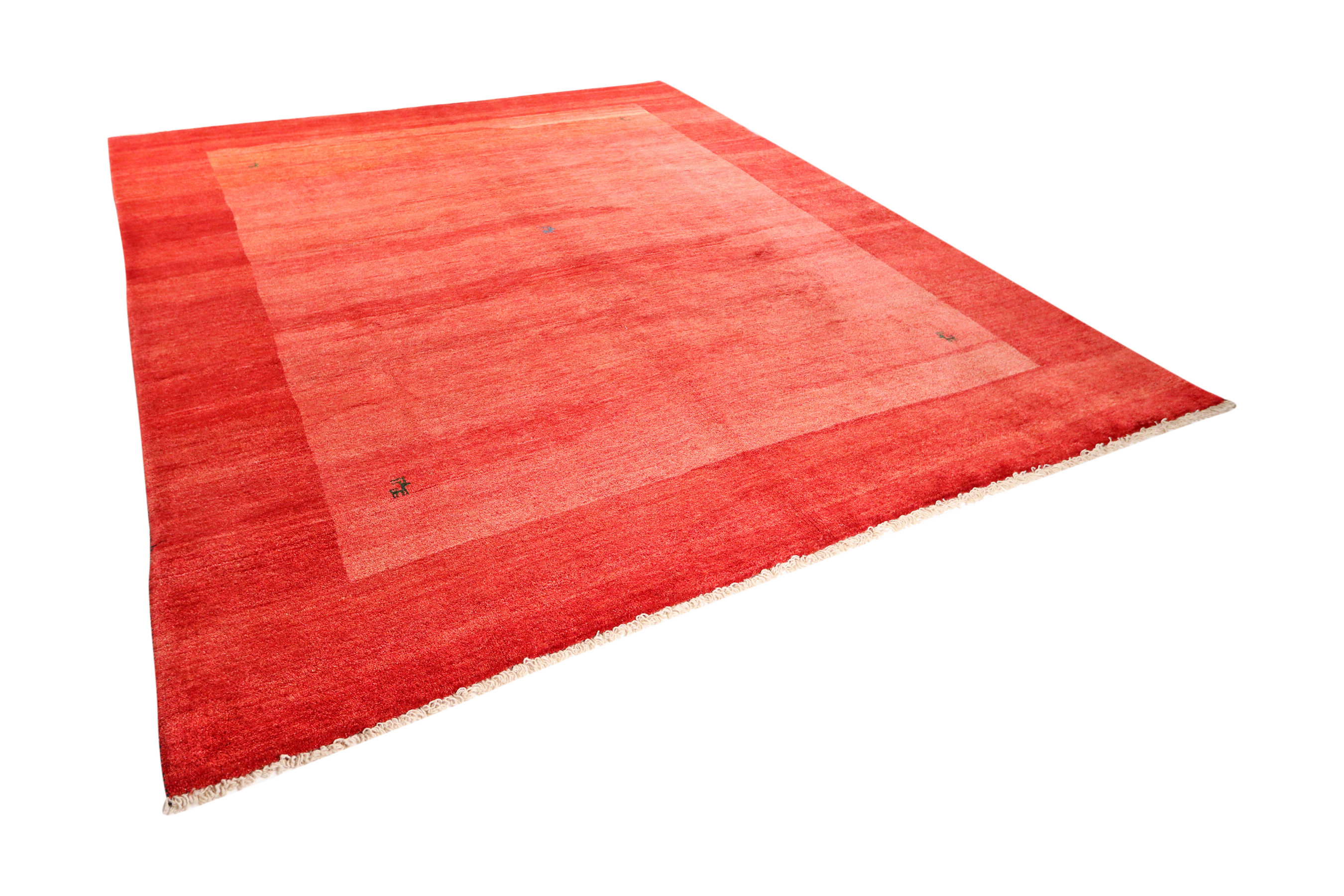 Gabbeh Teppich Wolle Rot