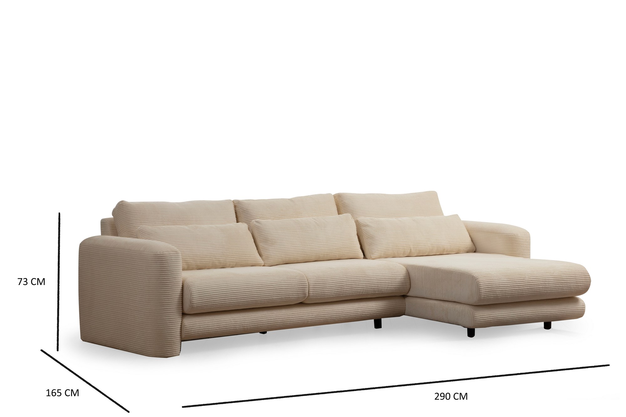 Sofa Récamiere Rechts Creme