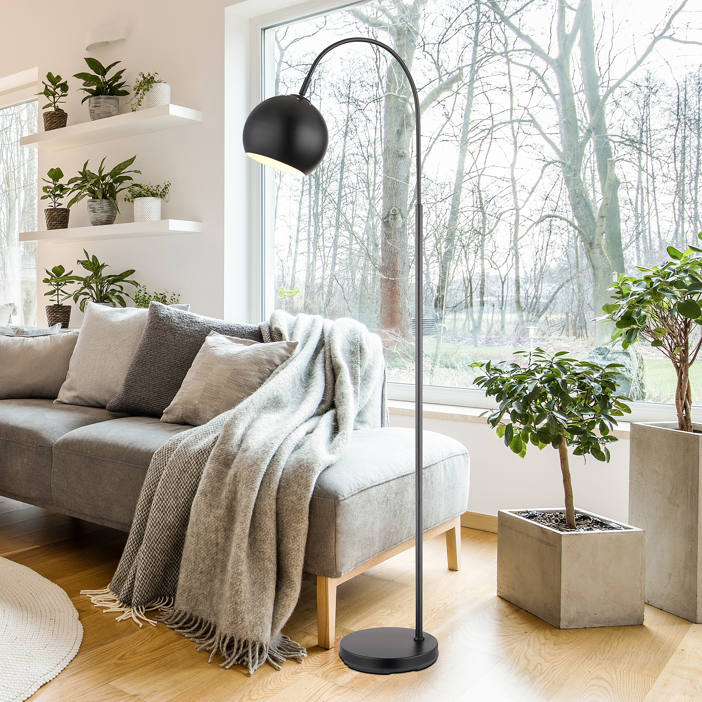 Floor lamp Benno 1-light iron black