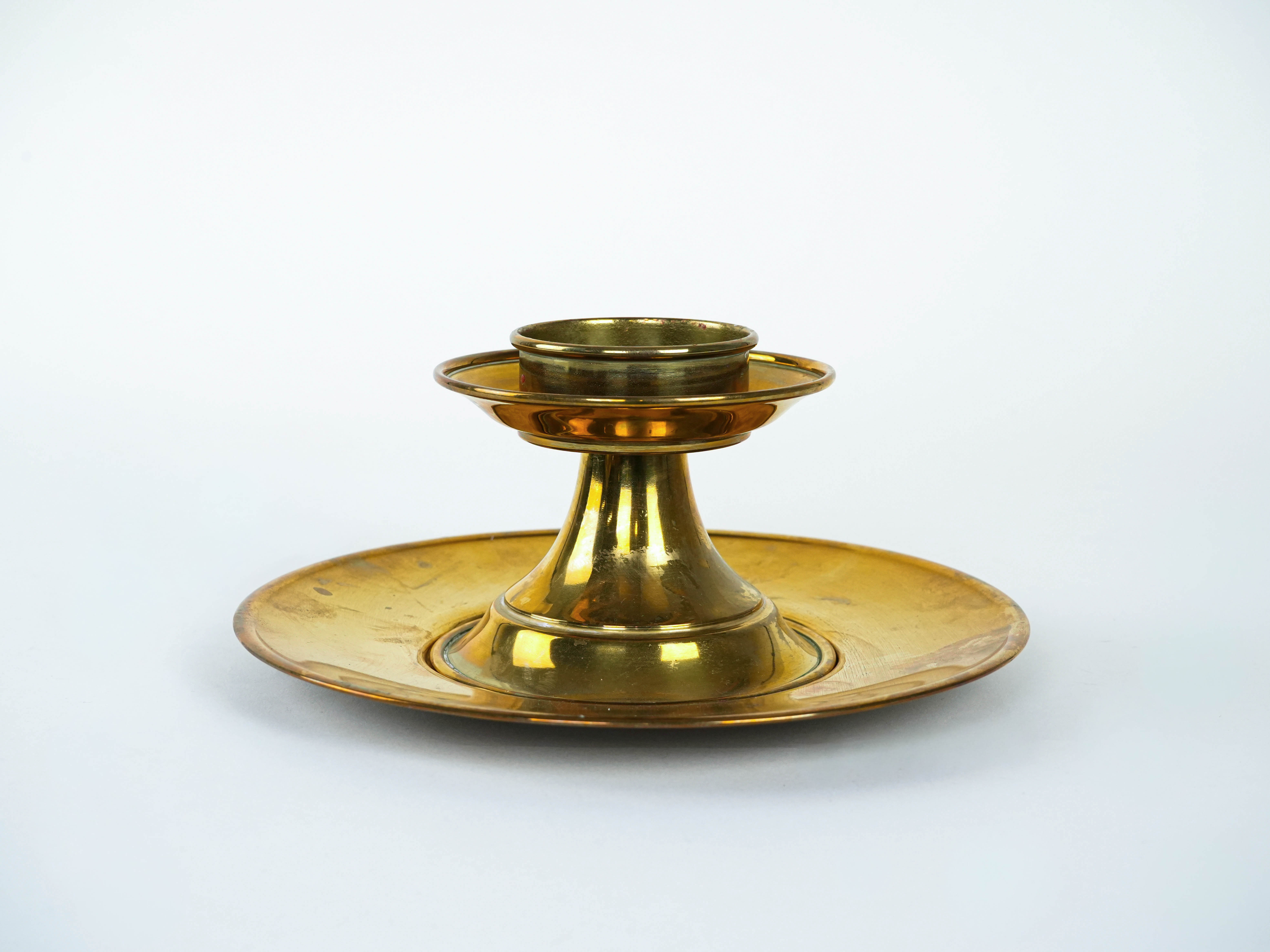 Brass candlestick with foot 1960s