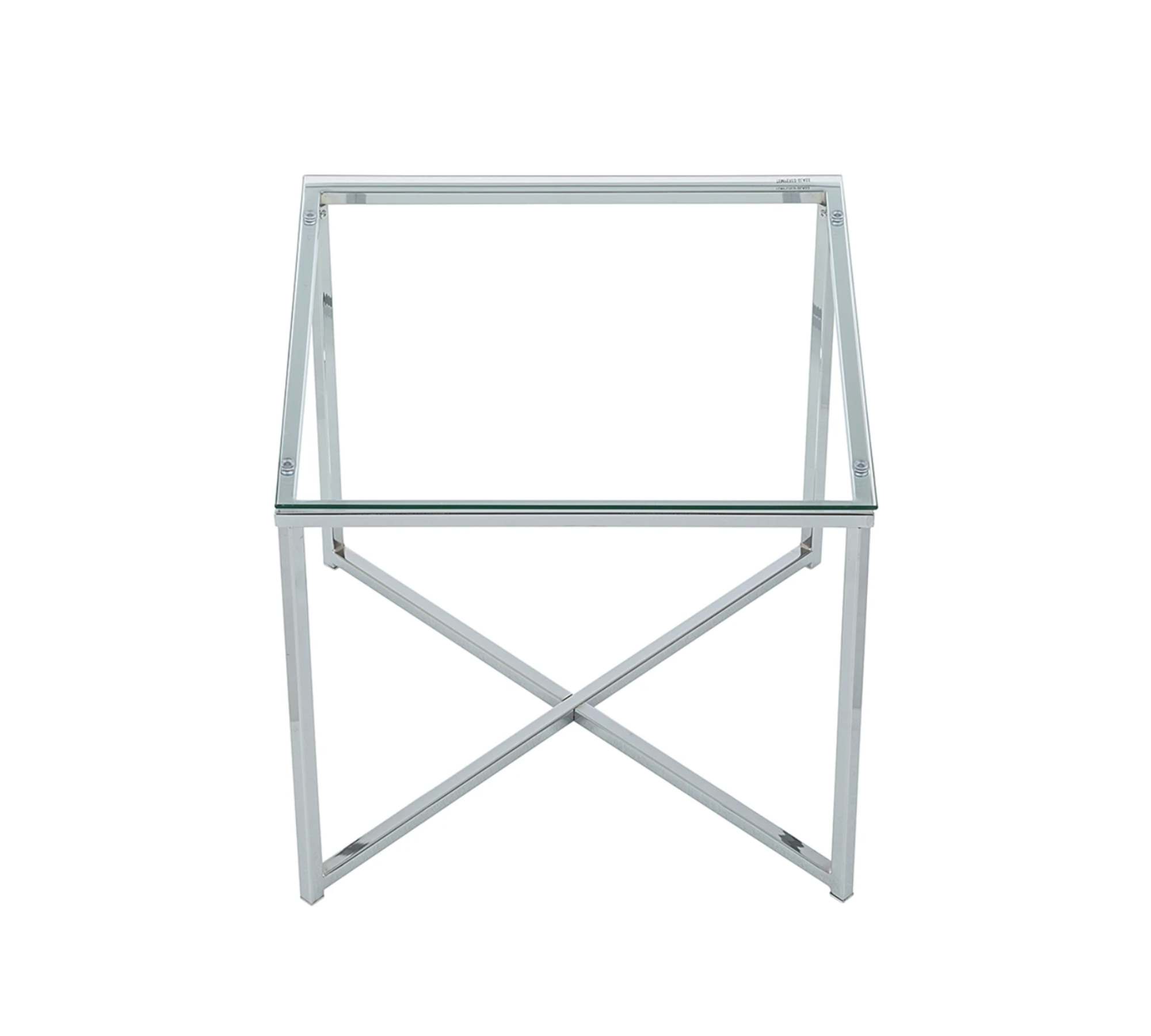 Beistelltisch Glas Metall Silber