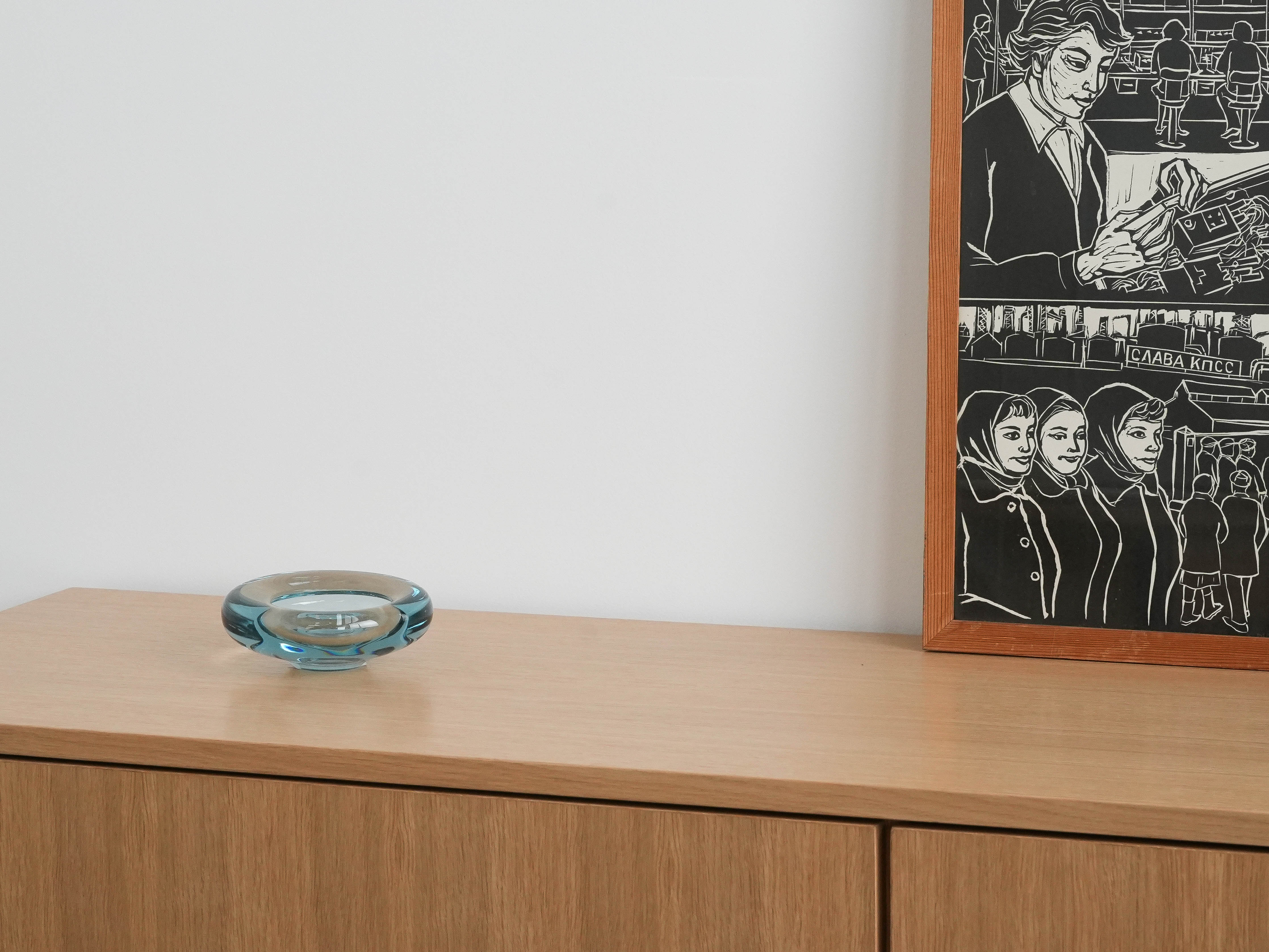 Glass bowl Blue 1960s