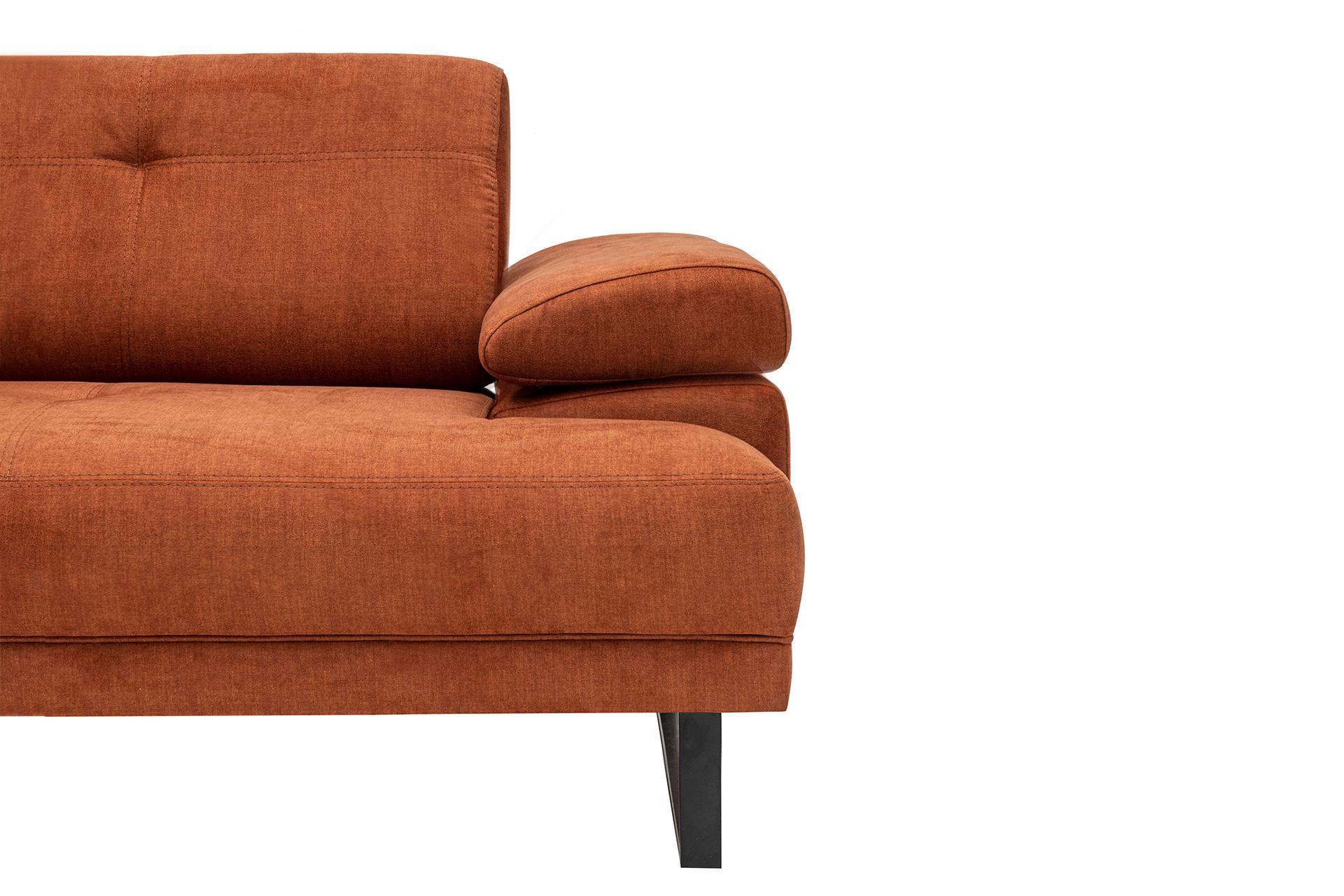 Sofa Récamiere Links Groß Polyester Holz Orange