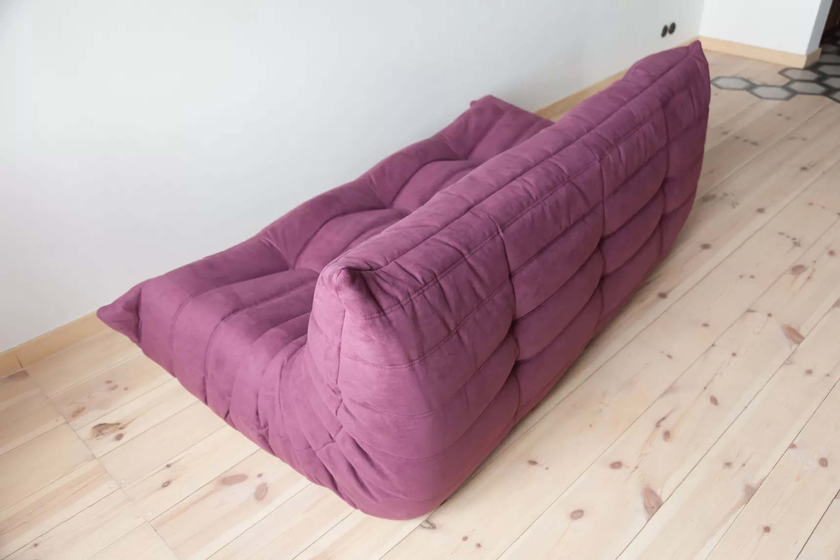 Togo Sofa 3-Sitzer Textil Aubergine