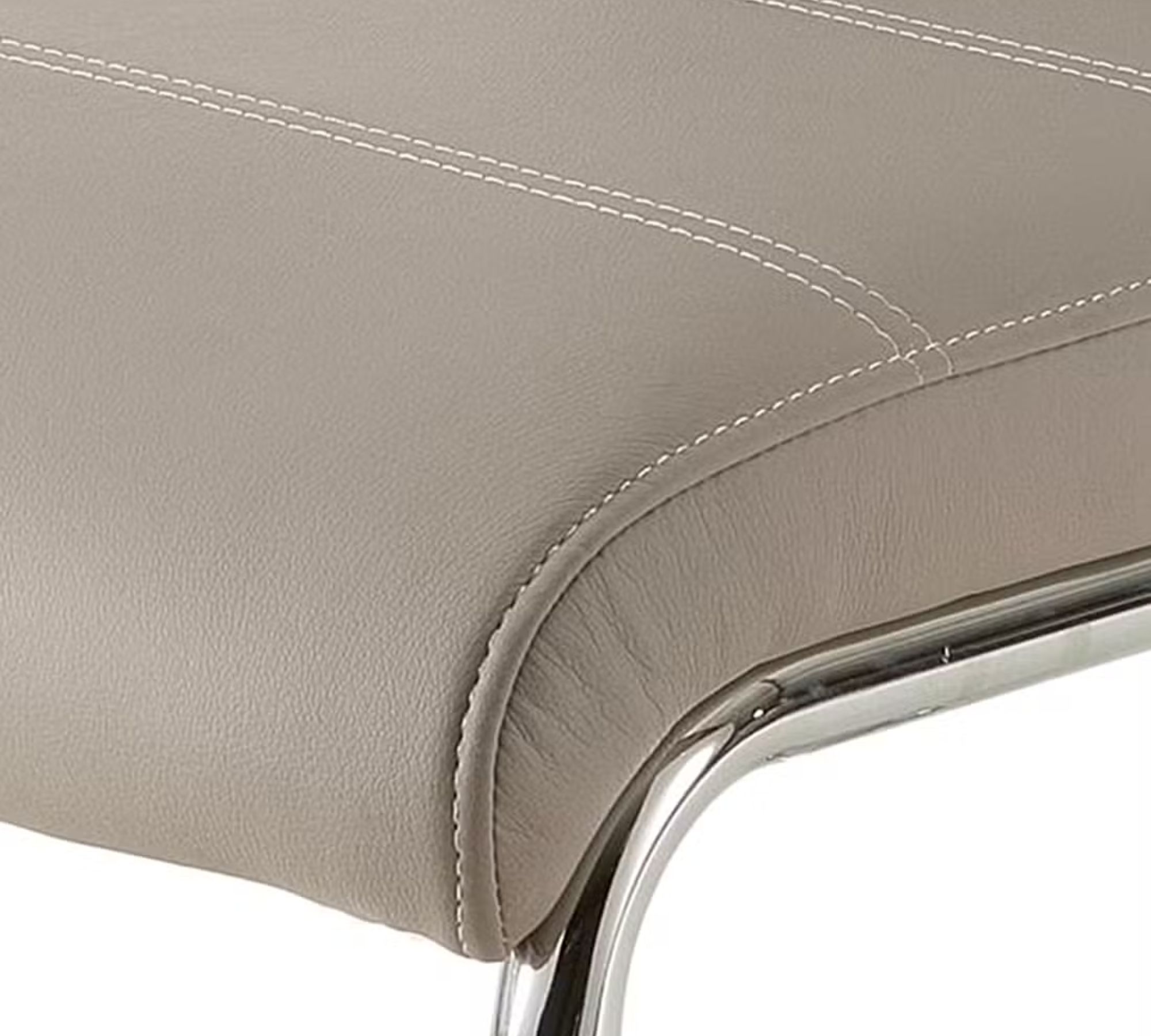 2x La Paz Freischwinger Chrom Kunstleder Cappuccino