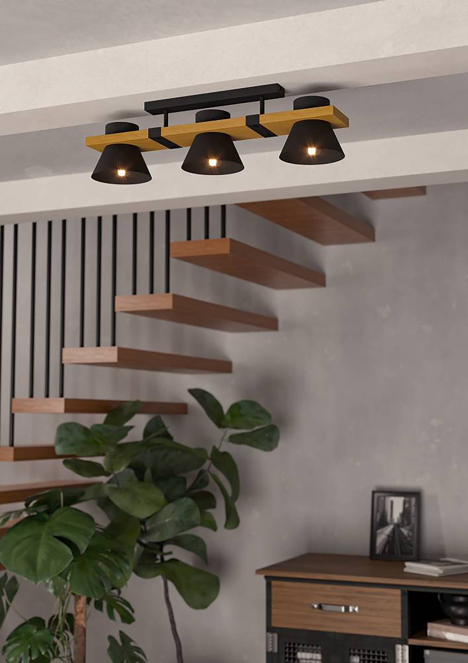 Maccles Ceiling light Steel 3-lamp