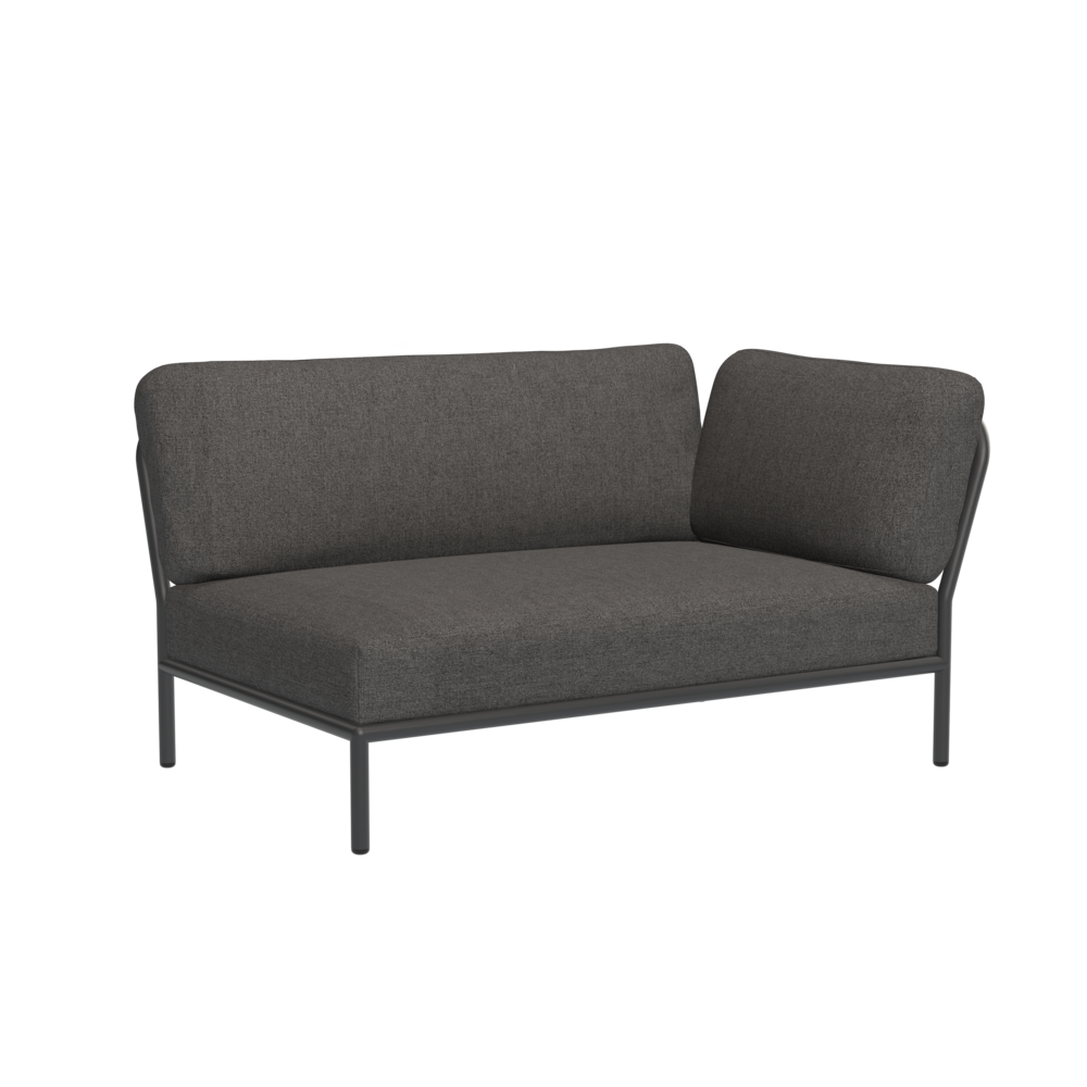 LEVEL Ecksofa Rechts Dunkelgrau mit dunkelgrauem Rahmen