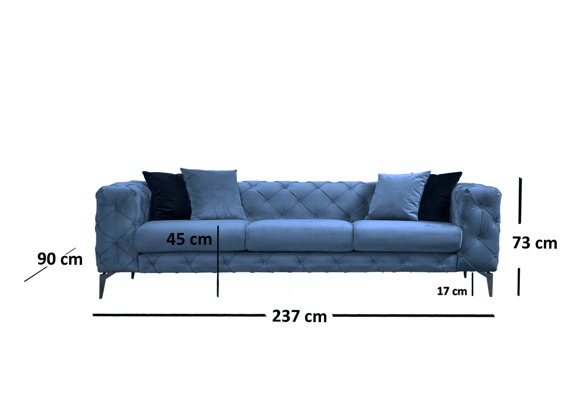 Como Sofa 3-Sitzer Blau