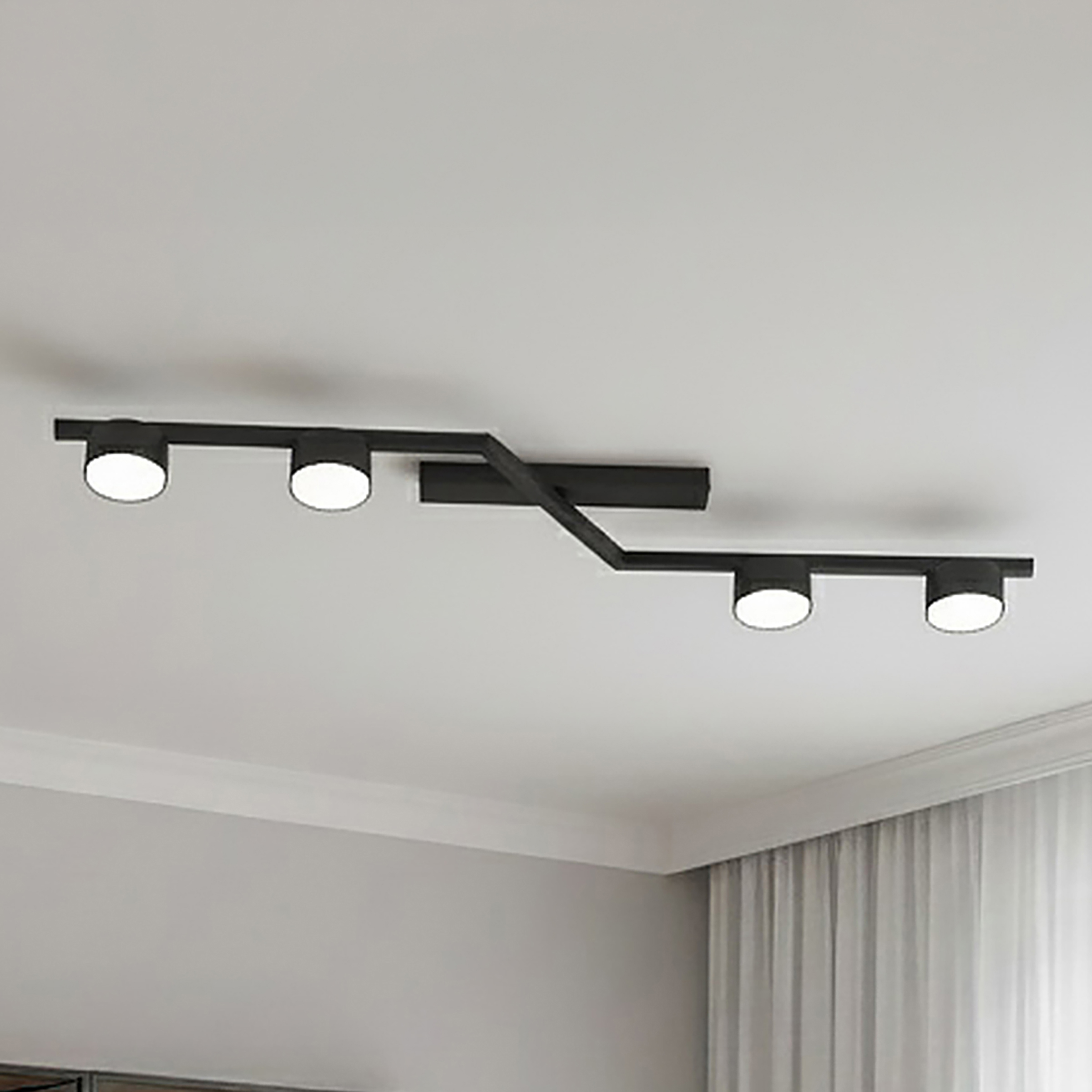 Ceiling Light Skan 4-Light Steel Black