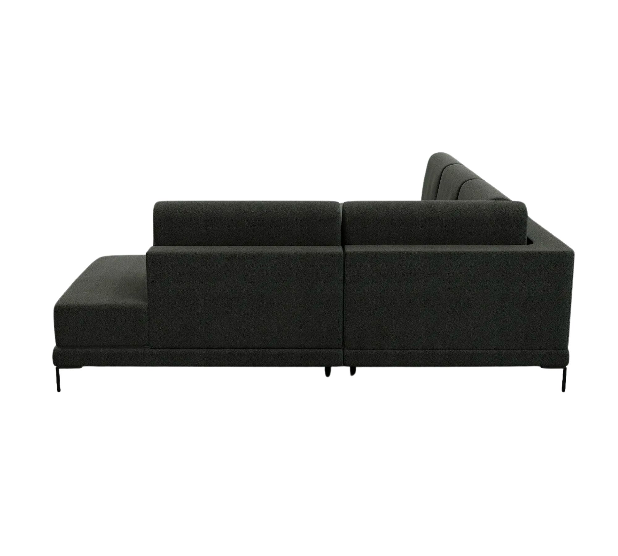 Tyme Sofa 3-Sitzer Récamiere Rechts Strukturgewebe Anthrazit