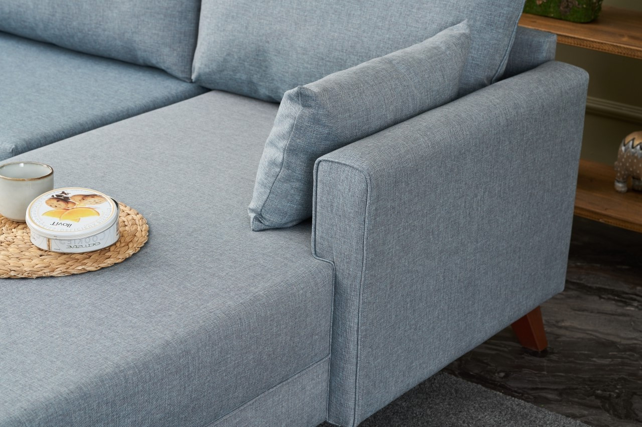 Bella Sofa Chaise Lounge Right Blue