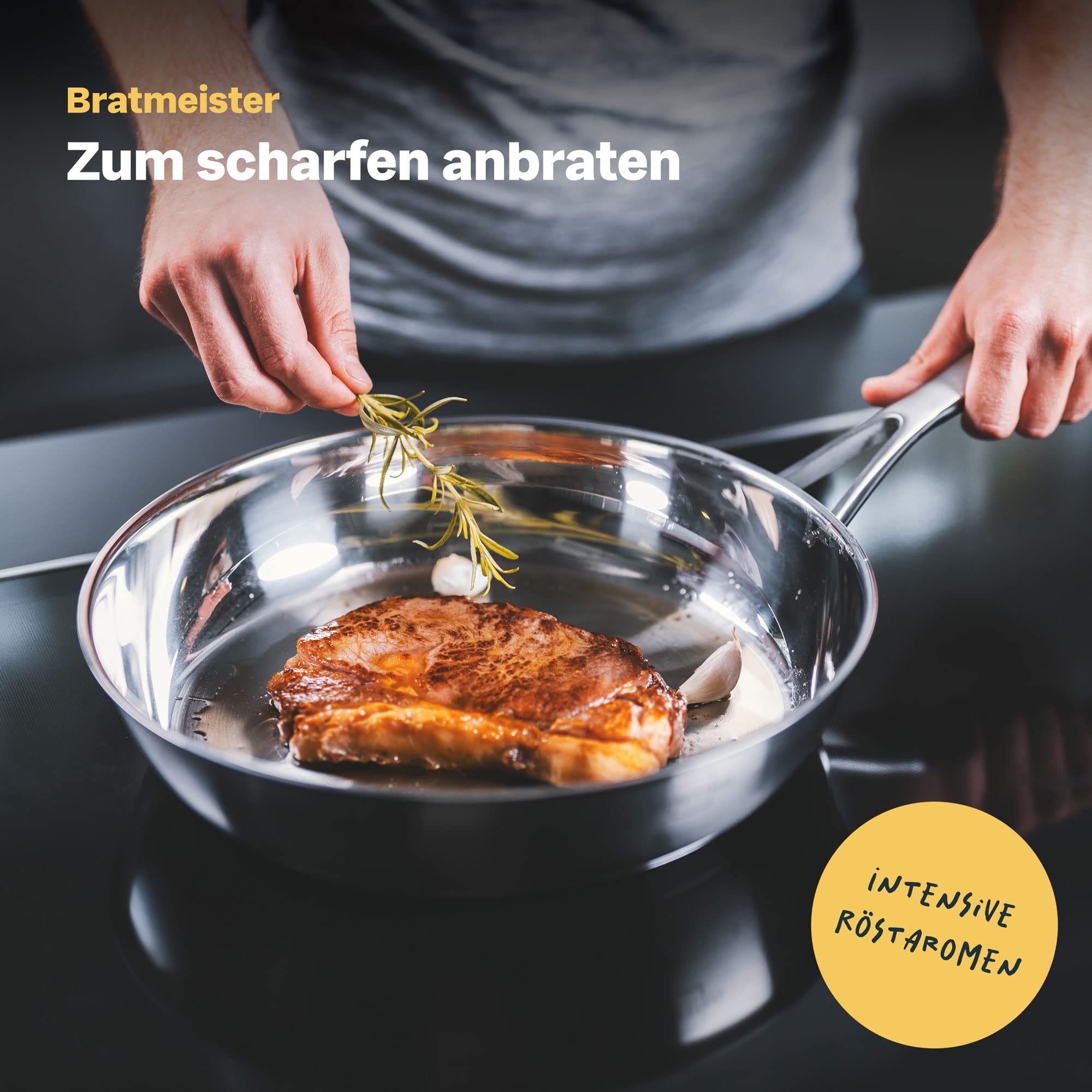 Pfanne Unbeschichtet Edelstahl Silber Ø 28 cm