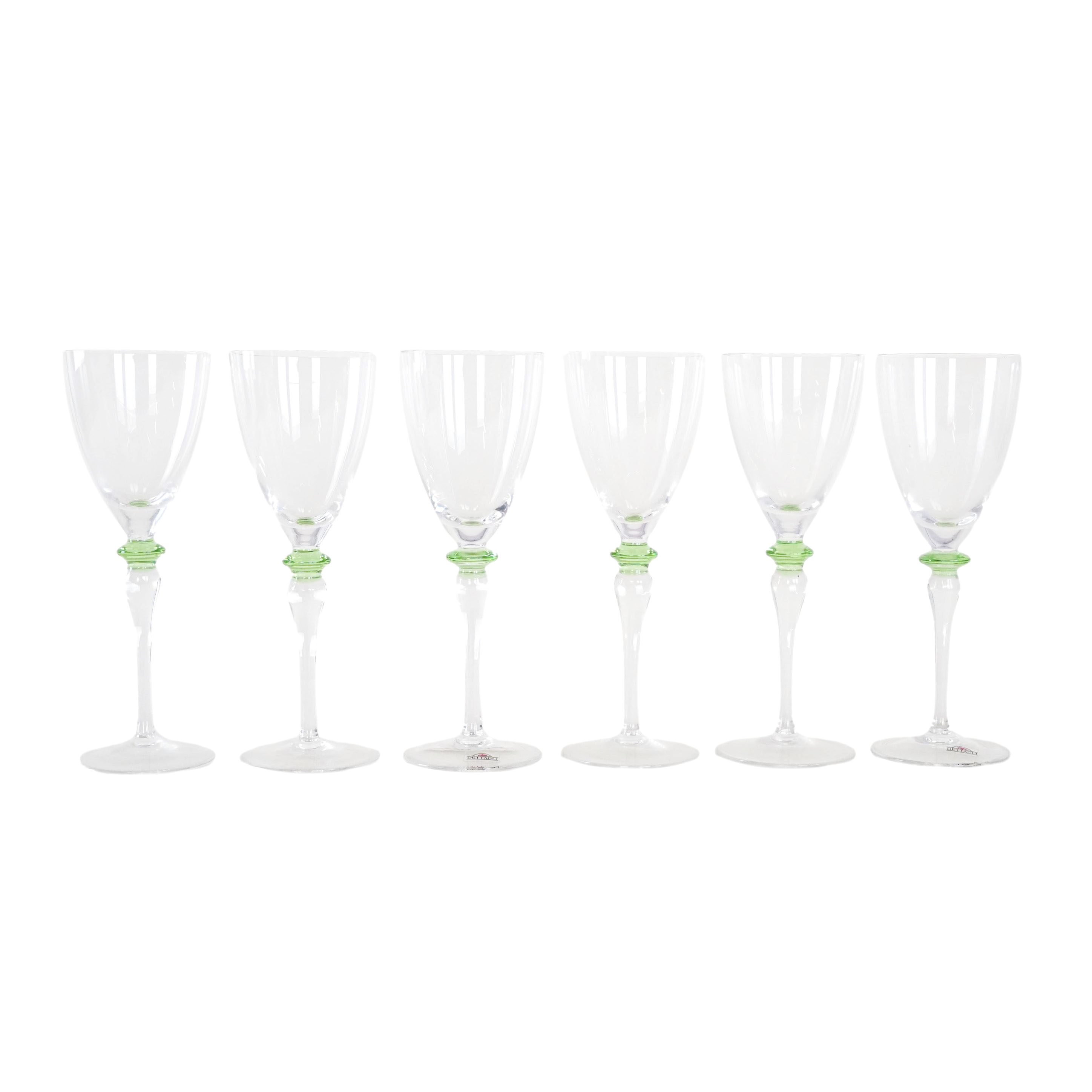 Set of Six Glasses Transparent 1970s