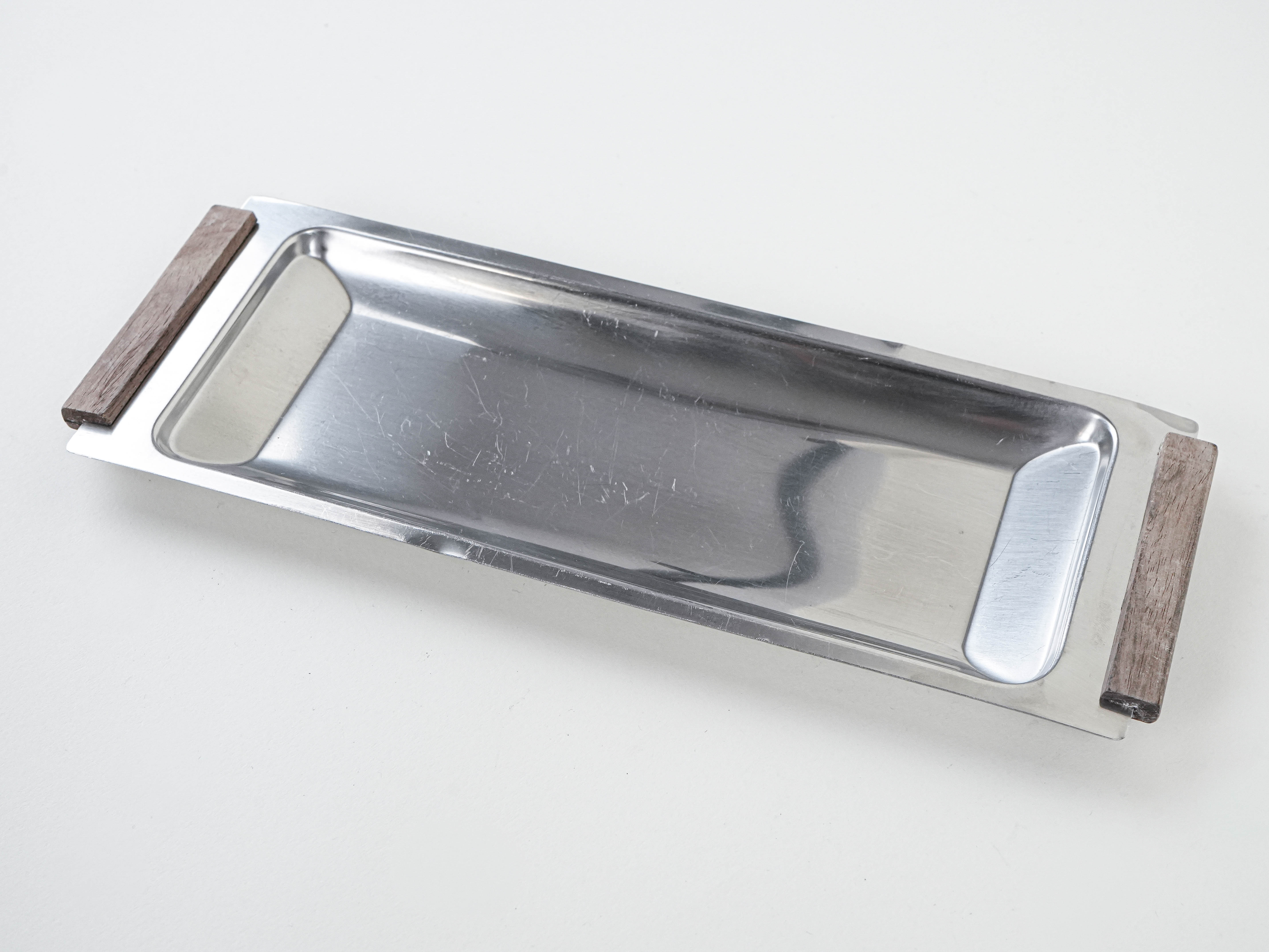 Edelstahtablett 1970er Jahre