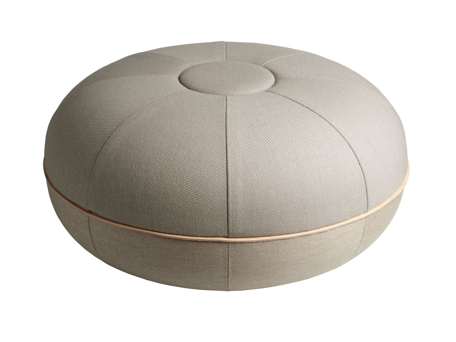 Pouf Large Wolle Leinen Beige
