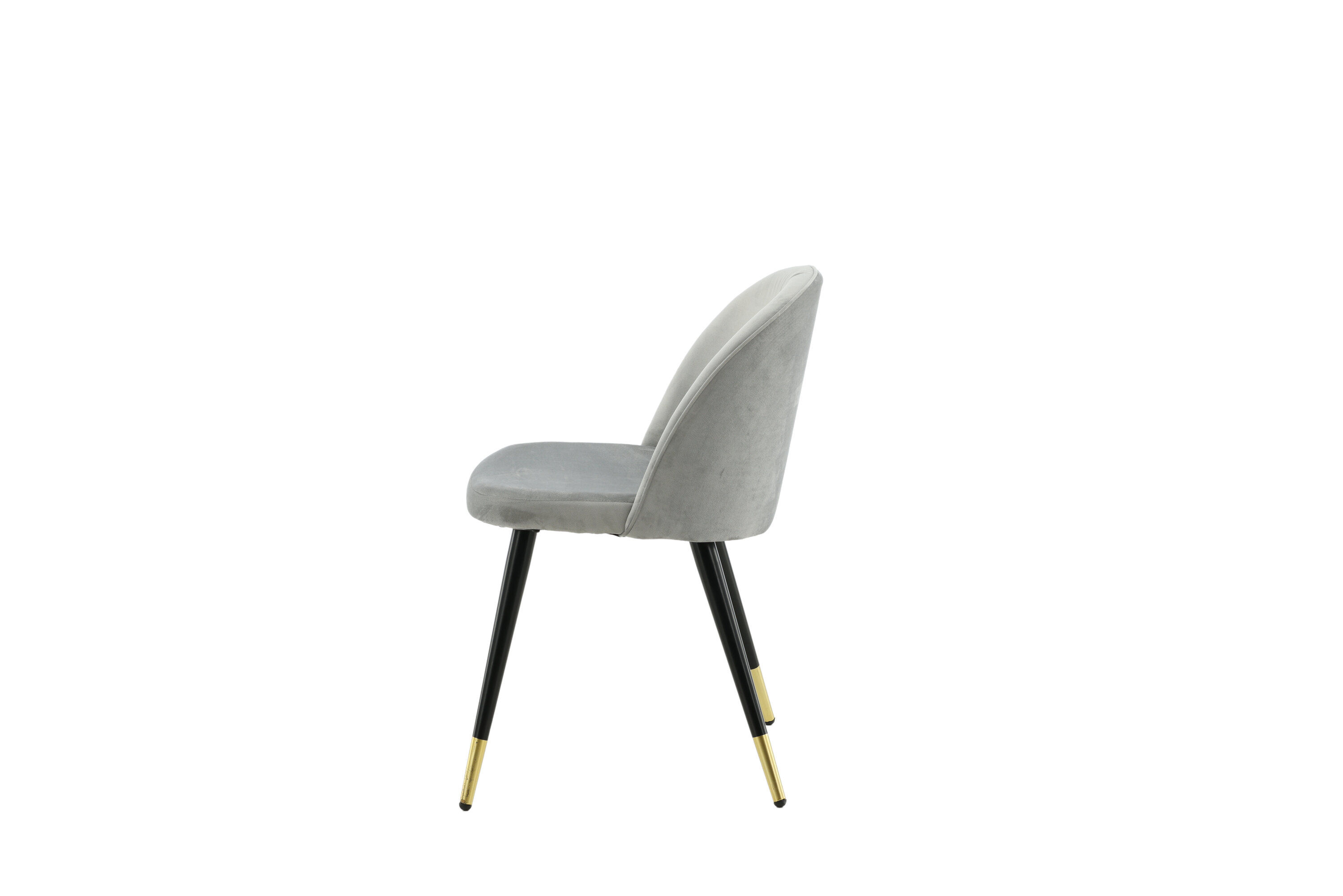 2x Sammet Esszimmerstuhl-Set Samt Grau Messing