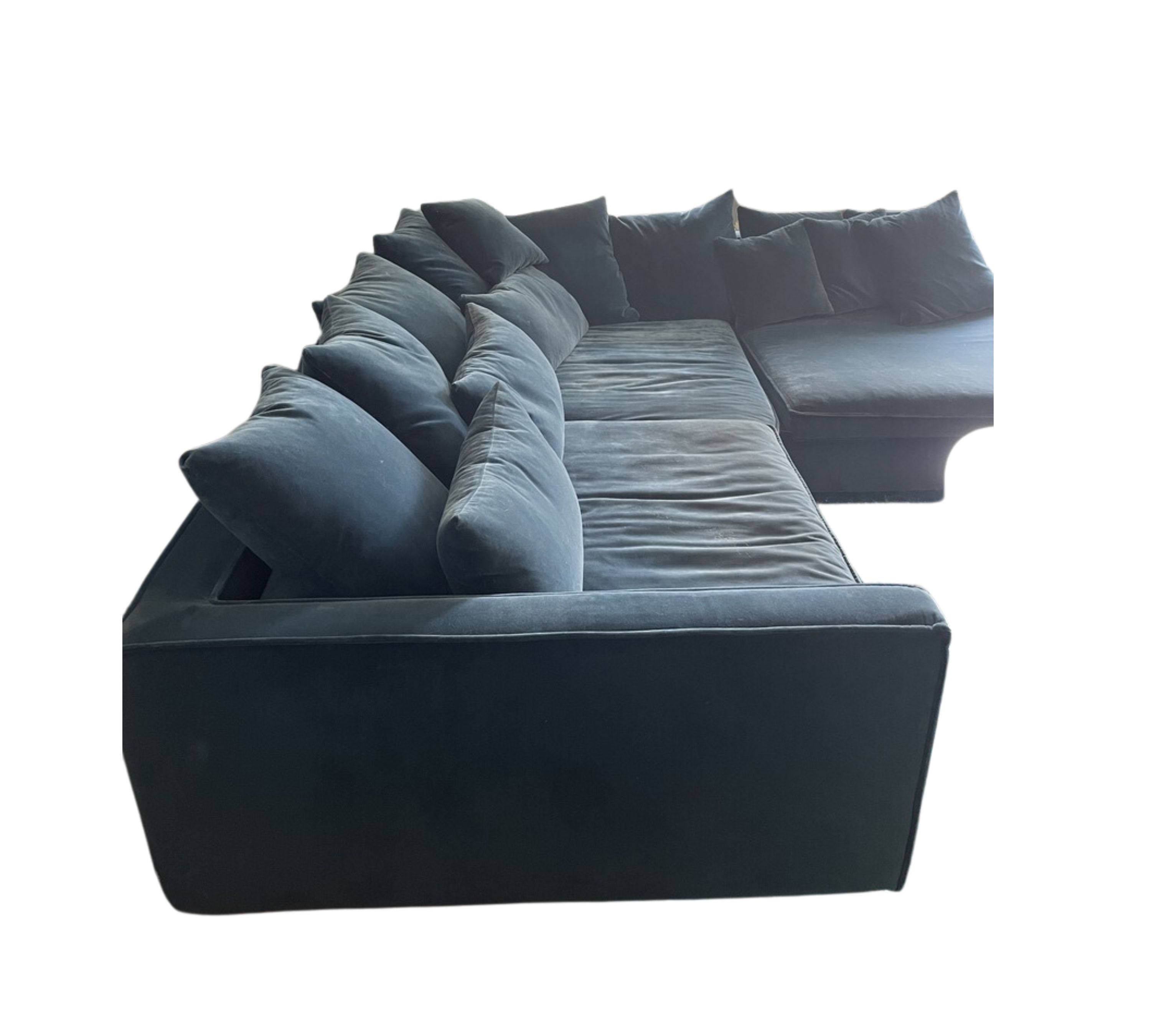 Mr. Big Modulsofa Textil Nussbaumholz Petrol