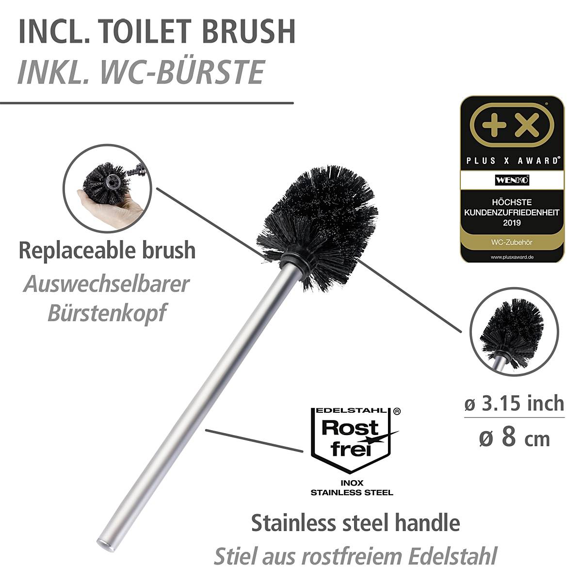 WC set Rivalta II stainless steel silver