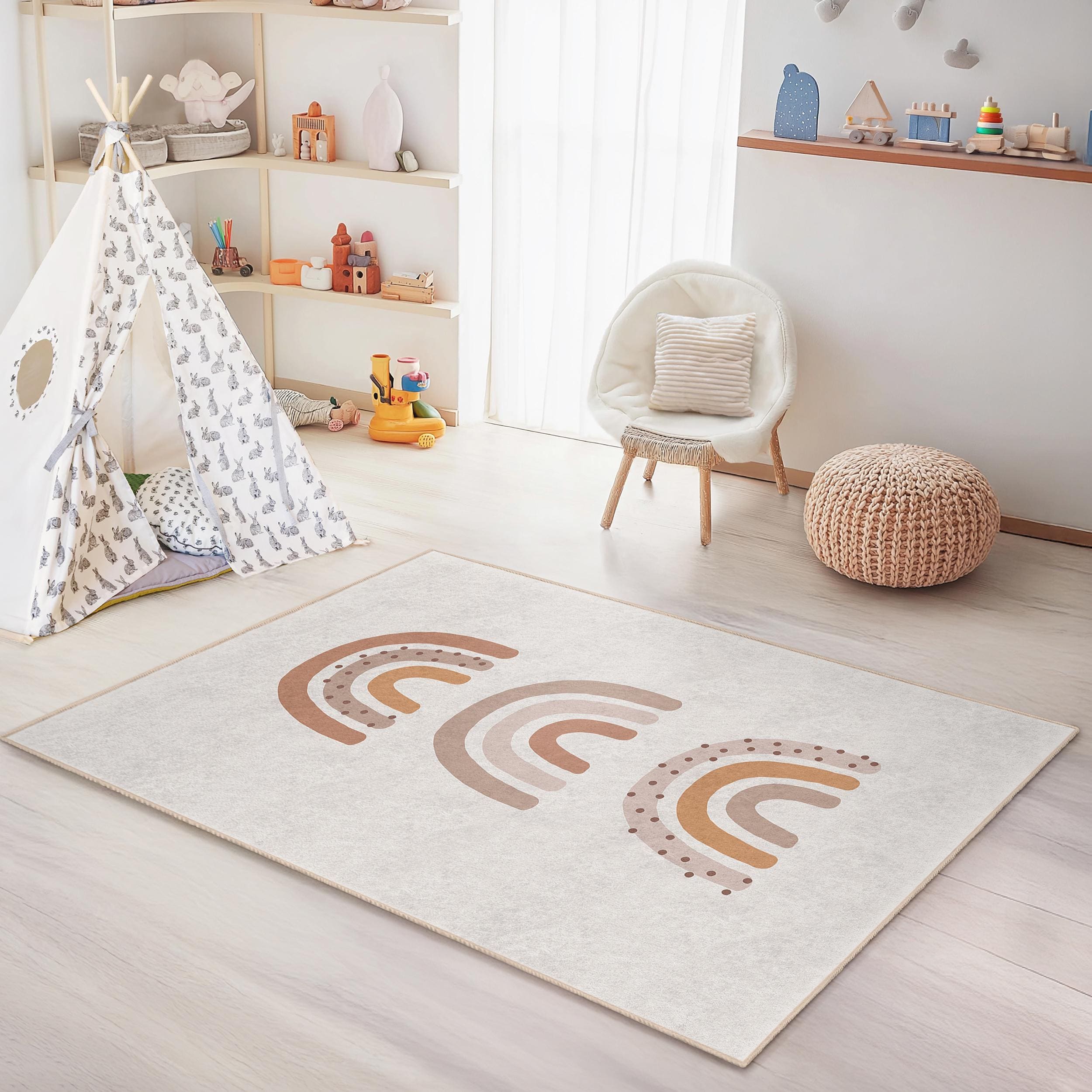 Tappeto per bambini arcobaleno multicolore 120x180cm